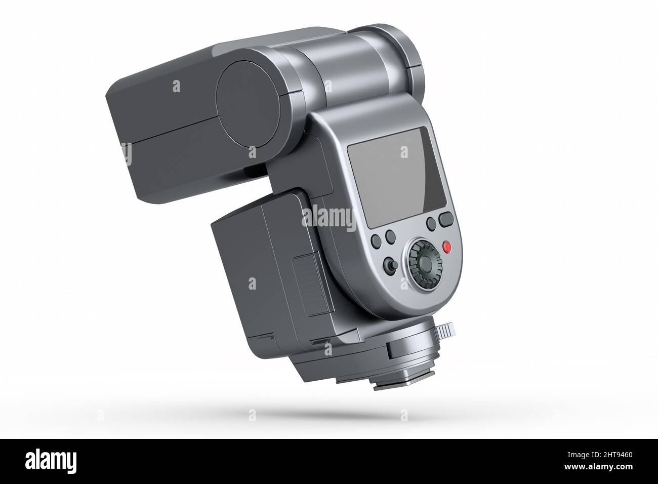 Camera external flash speedlight isolated on white background Stock