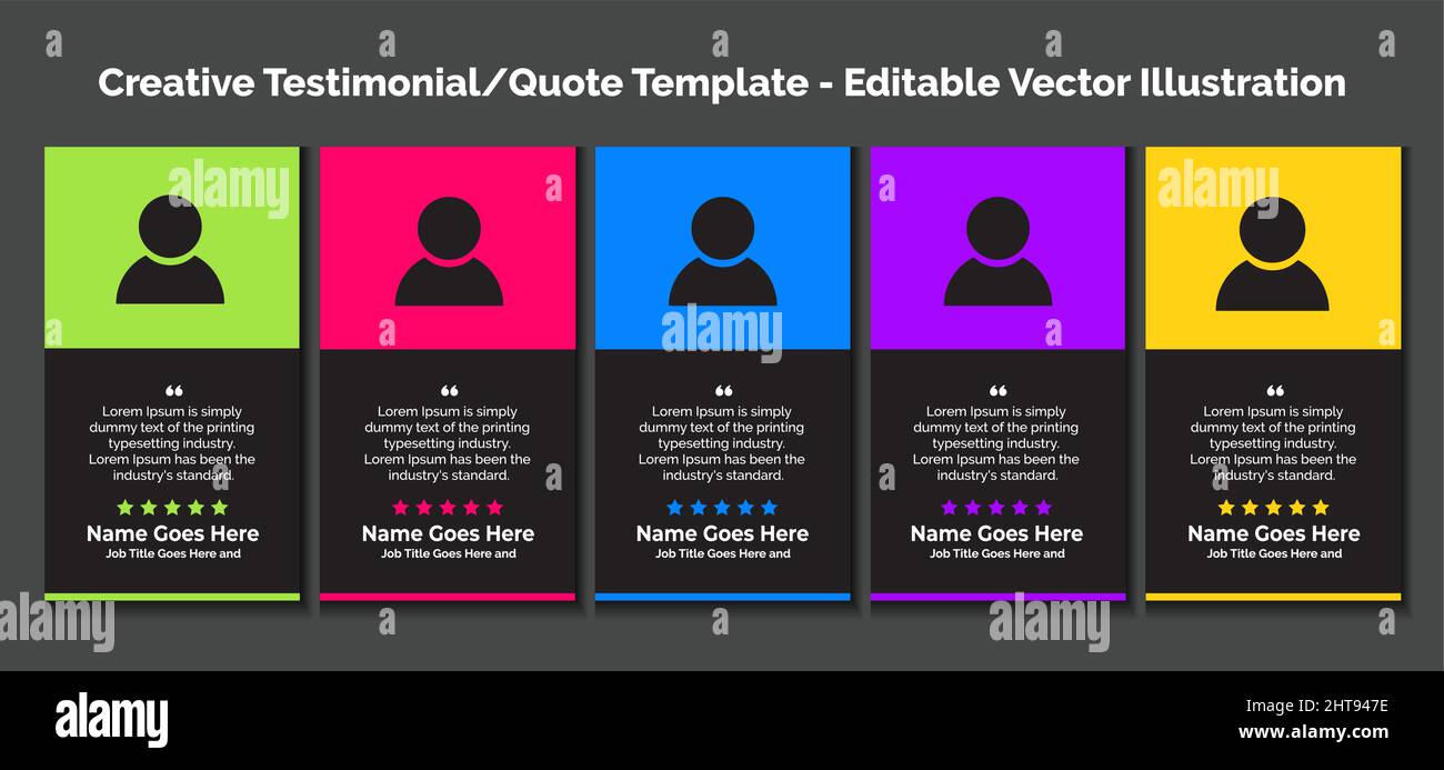 Creative Testimonial Templates, Creative Quote Templates - Editable Vector Illustration Stock Vector