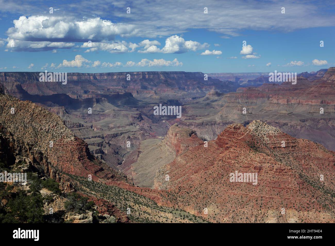 View of cliffs, buttes, and rock layers, down in the depths of the