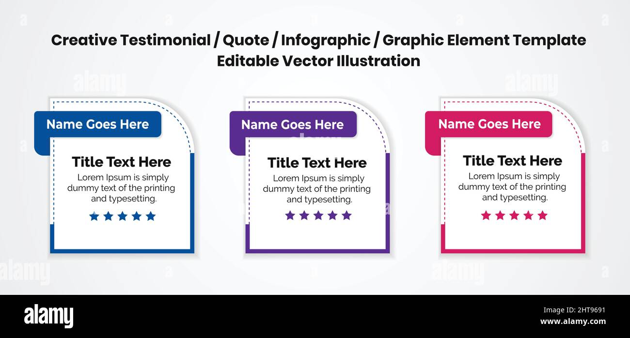 Creative Quote | Testimonial Templates - Editable Vector Illustration Stock Vector