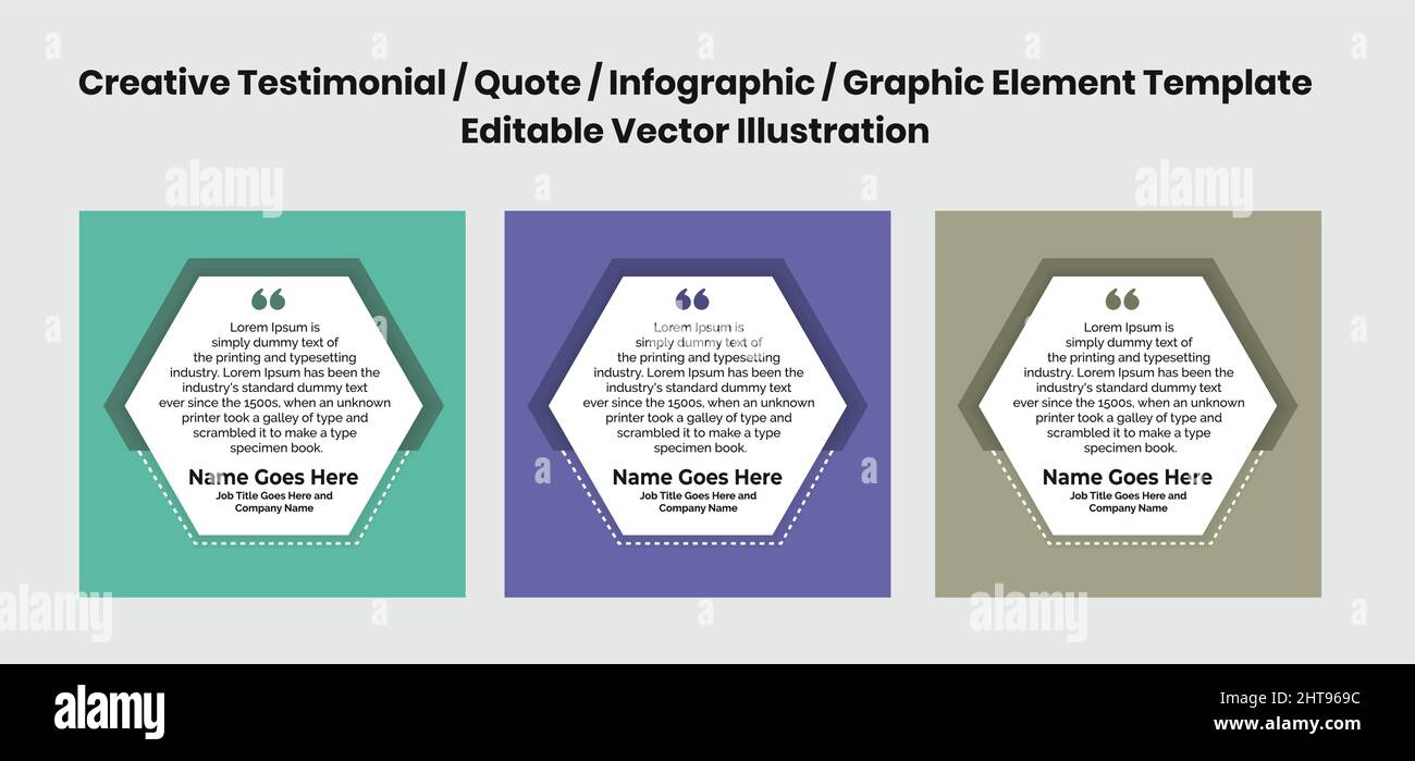 Creative Testimonial Templates, Creative quote Templates - Editable Vector Illustration Stock Vector