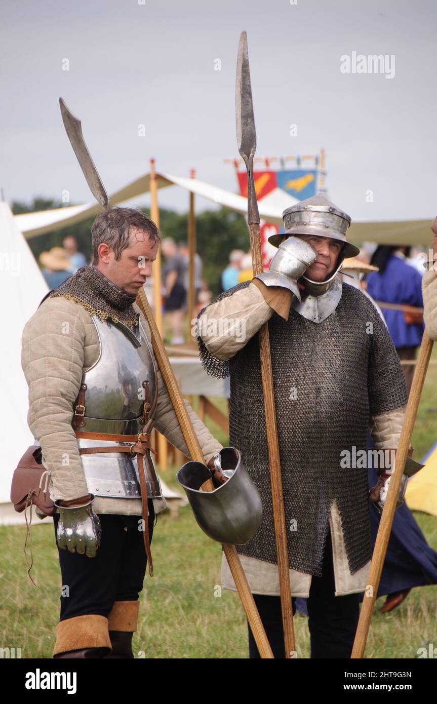 Battle of Shrewsbury historical military re-enactment 24 July 2021 Stock Photo