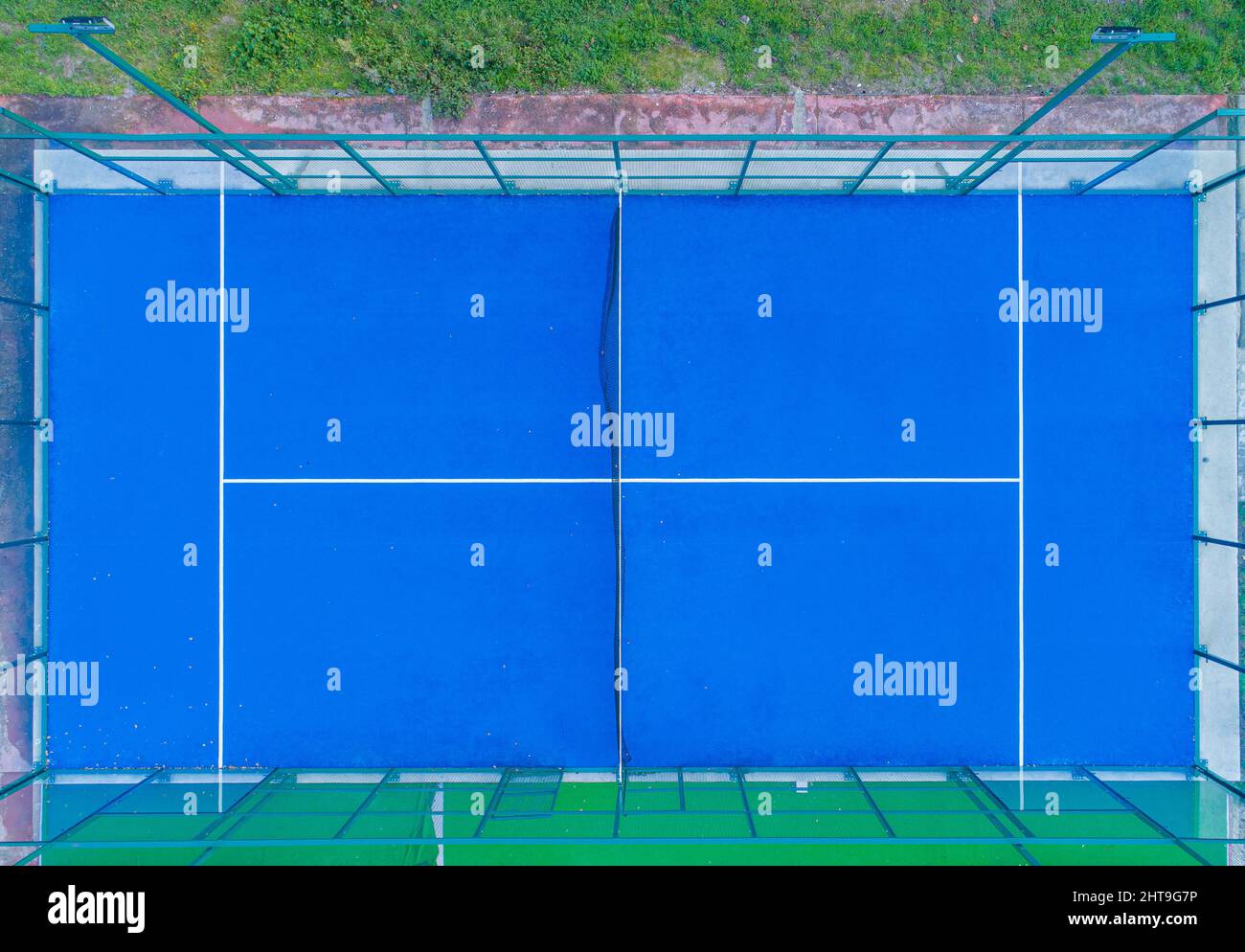 Aerial view with drone, overhead shot of a paddle tennis courts Stock ...