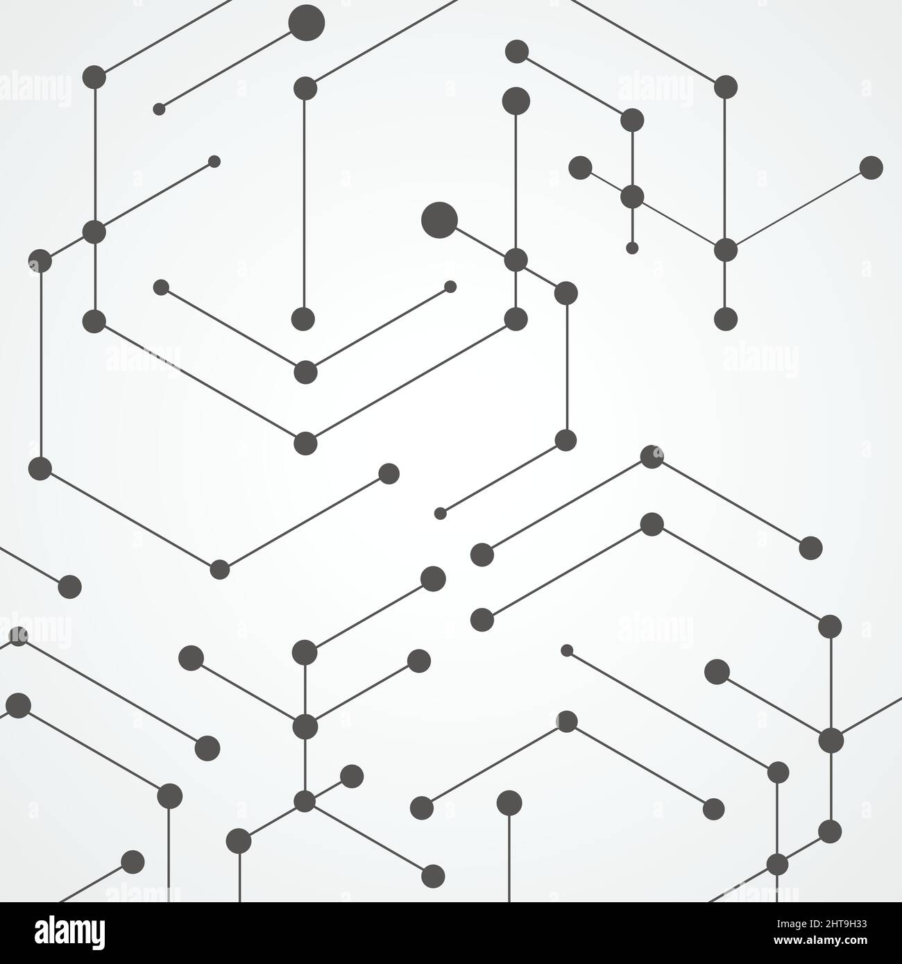Hexagonal structure molecule design with connected dots and line Stock ...