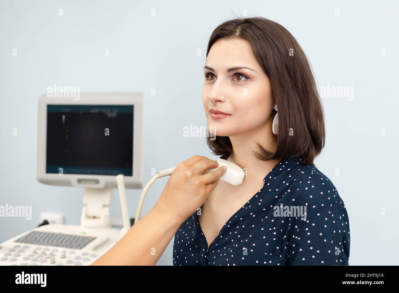 Routine medical ultrasound examination for oncological diseases at the