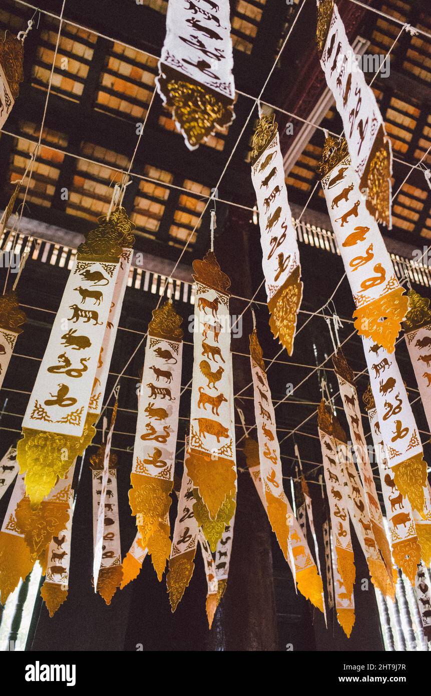 Vertical photo of Chiang Mai Wat Pan Toa Temple in Thailand Stock Photo