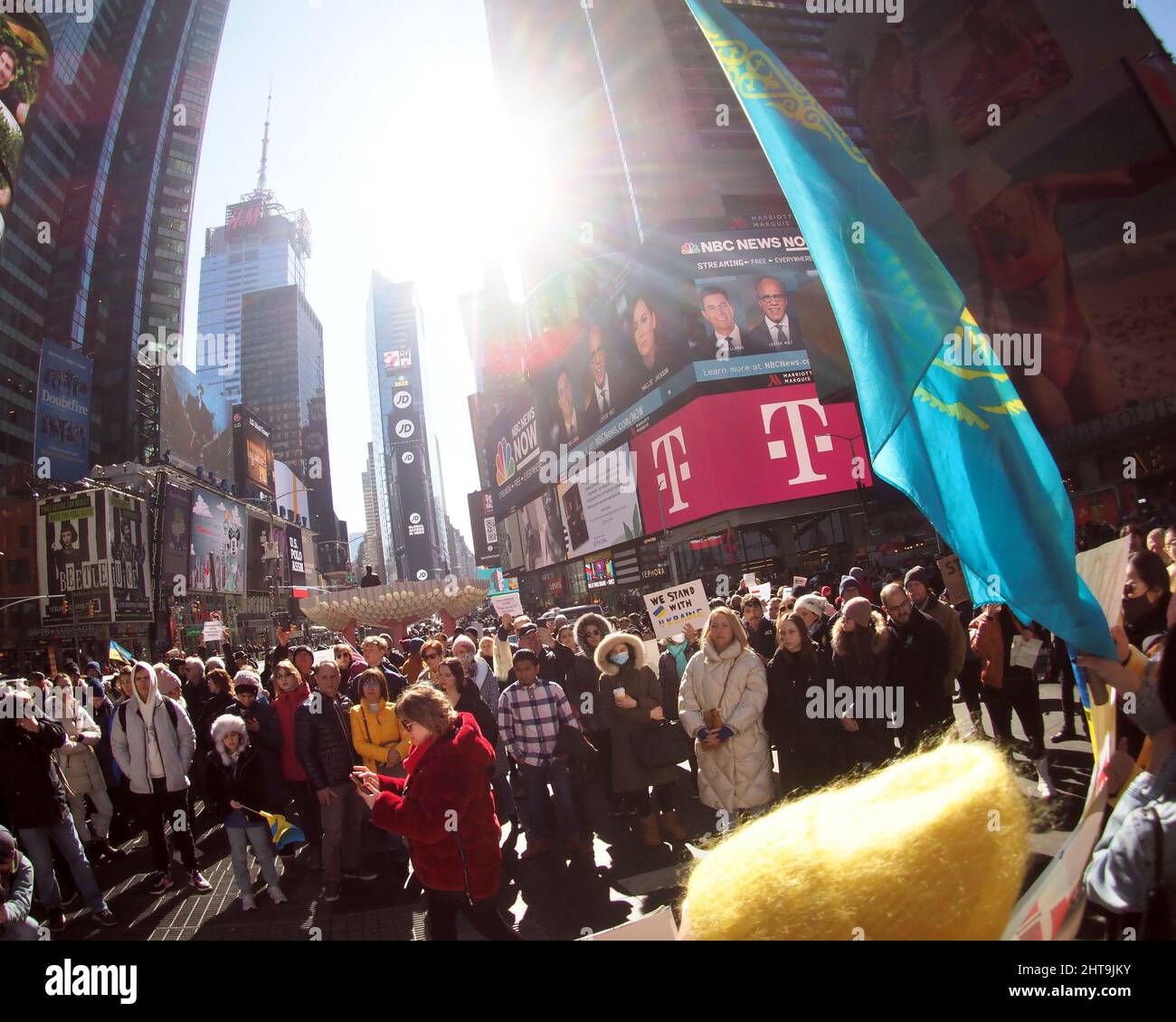 Times square rally feb 27 hi-res stock photography and images - Alamy