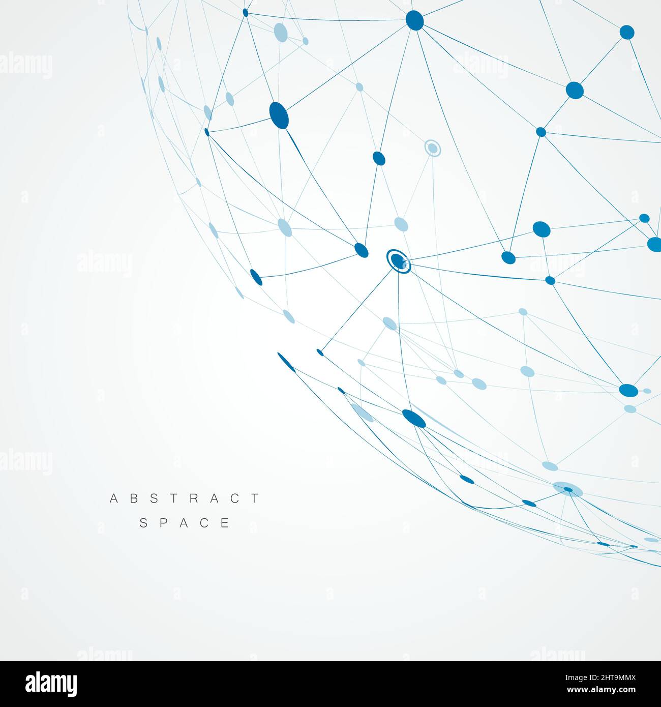 Abstract design with blue compound lines and dots Stock Vector Image ...