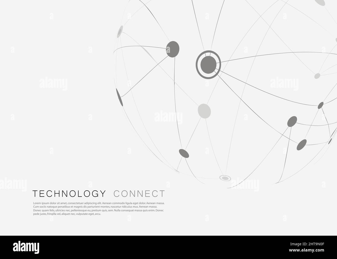 Abstract design with compound lines and dots. Vector connect background ...