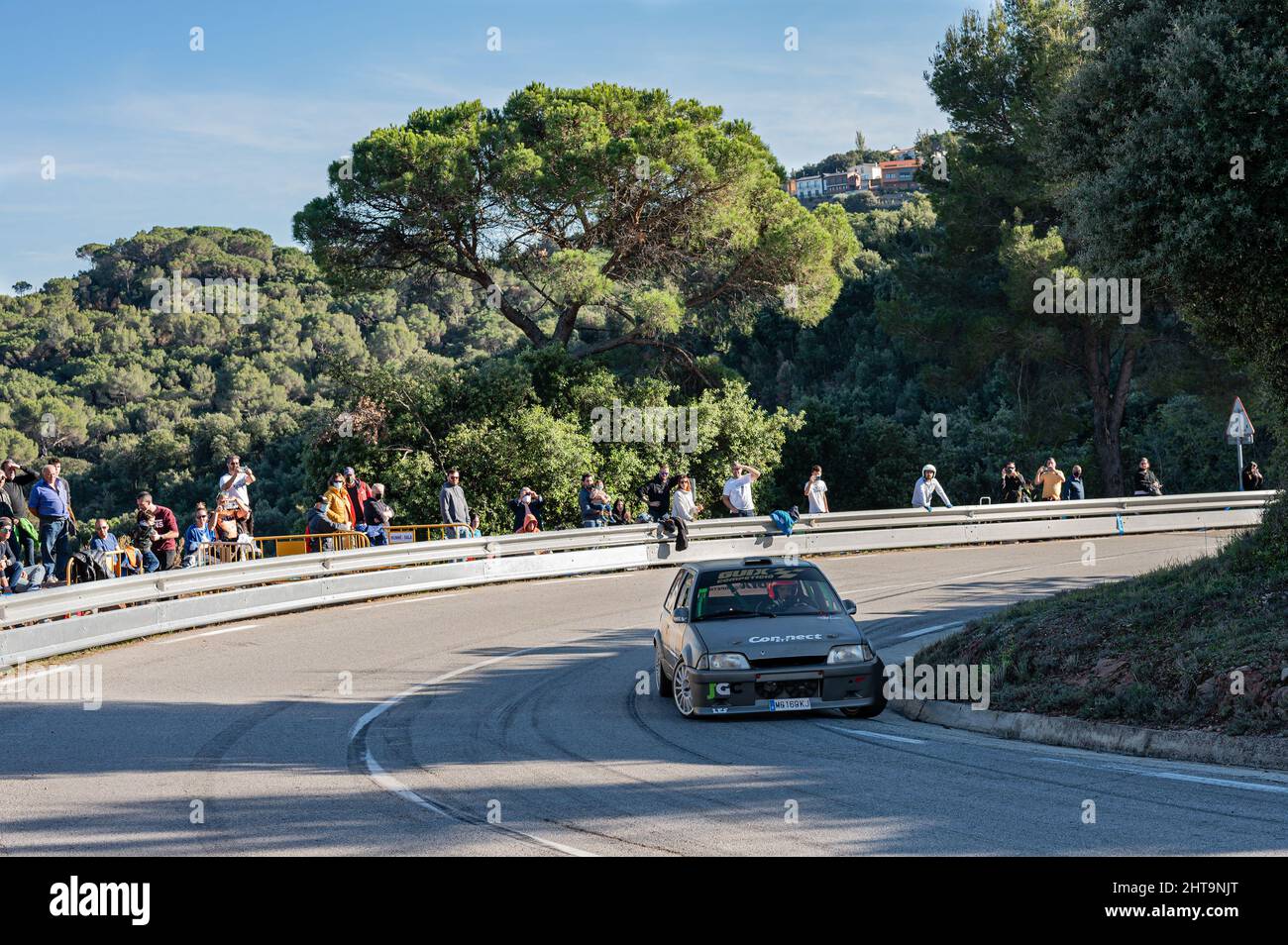 Citroen AX in the Rally hill climb in Sant Feliu Codines Stock Photo