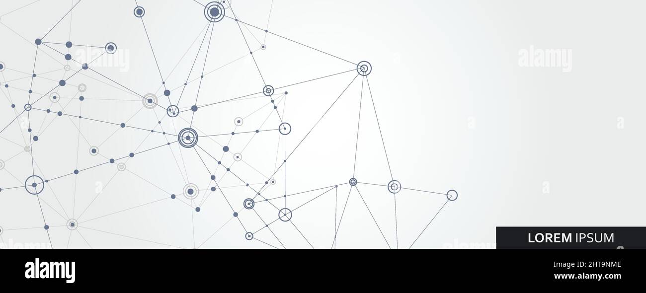 Geometric connected line and dots. Simple technology graphic background ...