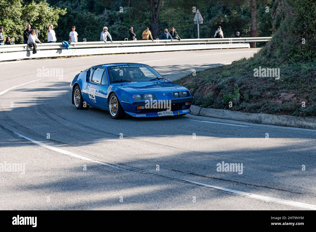 Alpine Renault A310 in the Rally hill climb in Sant Feliu Codines Stock Photo