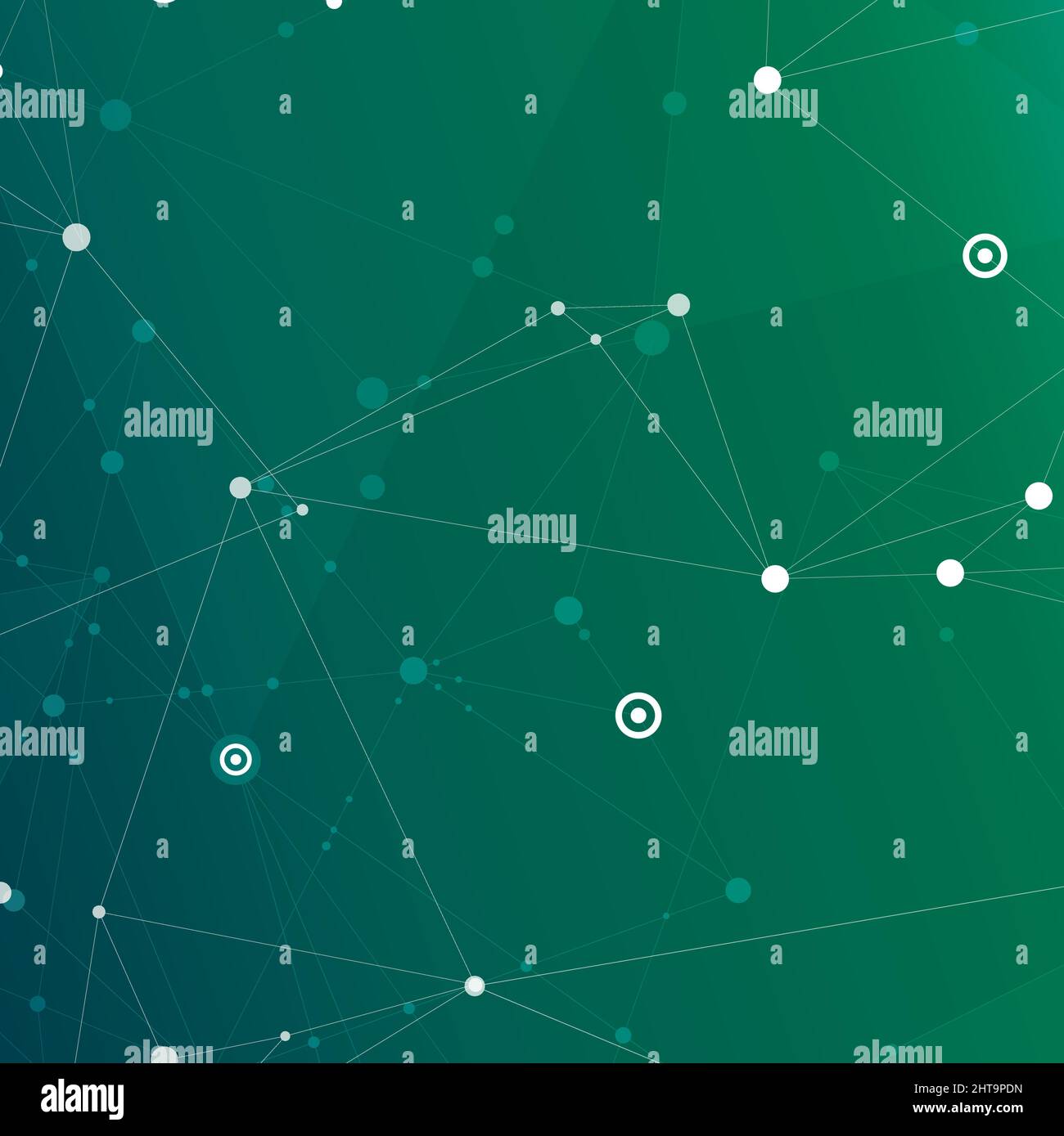 Abstract green color science background with connection dots and lines ...