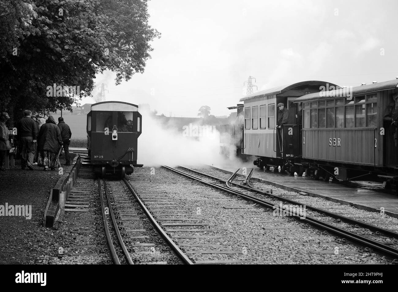 'Saccharine' shoruded in steam at Oak Tree Halt. Stock Photo