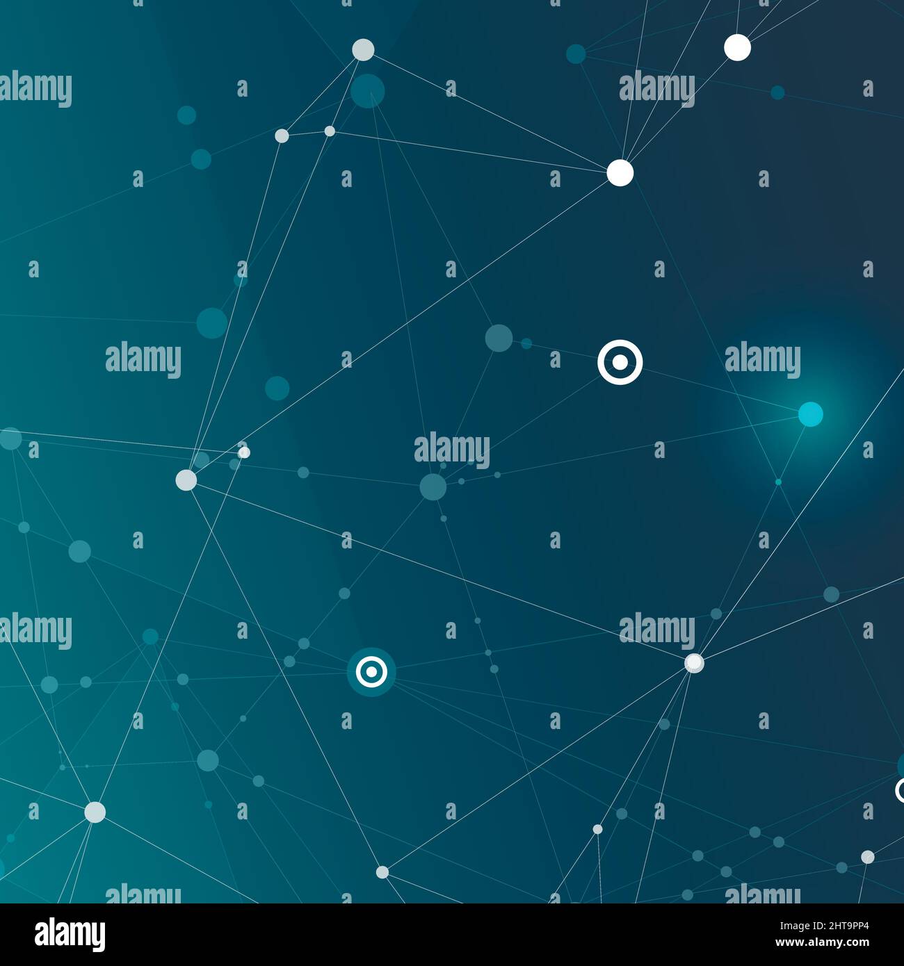 Abstract blue color science background with connection dots and lines ...