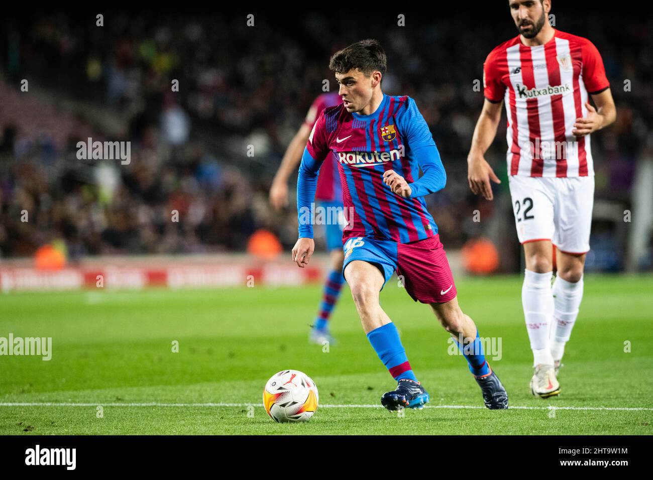 Barcelona, Spain. 27th February 2022 ; Nou Camp, Barcelona, Spain: La liga football, FC Barcelona versus Athletic Bilbao; 16 Pedro &quot;Pedri&quot; Gonzalez of FC Barcelona player in action Credit: Action Plus Sports Images/Alamy Live News Stock Photo