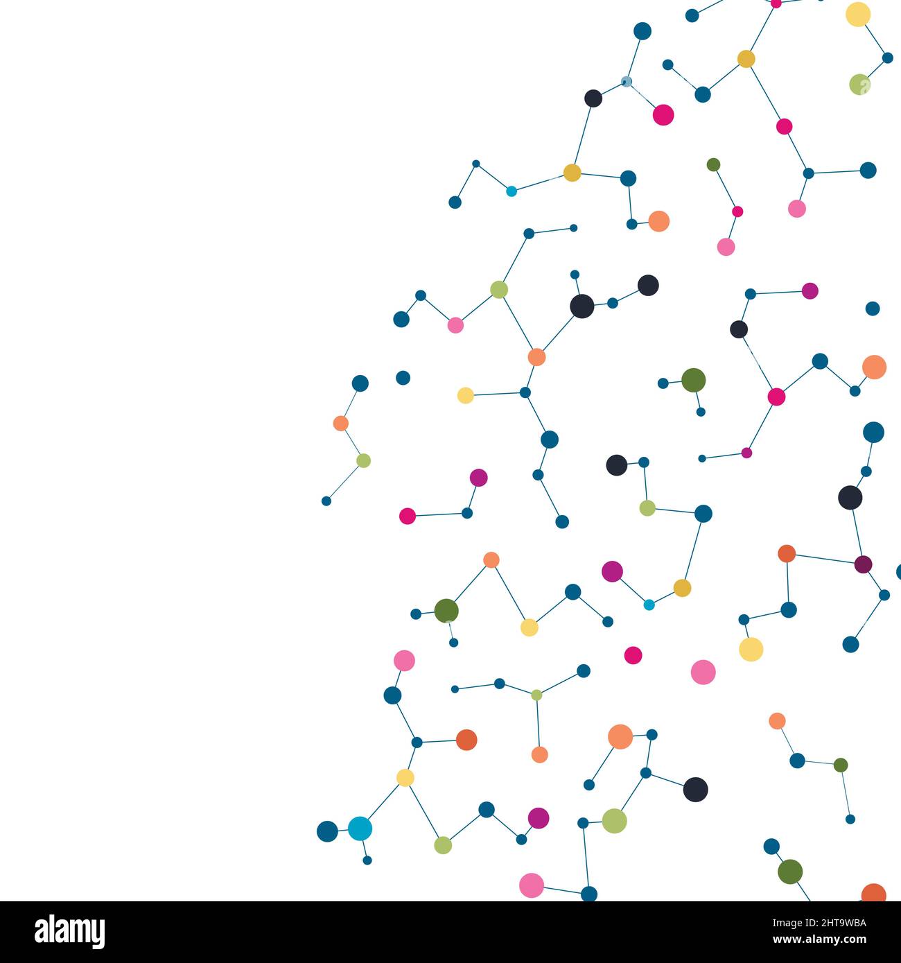 Abstract Colorful Connection Colorful background with connection dots and lines. Graphic abstract ...