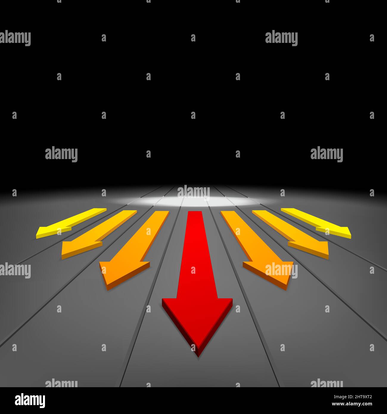 Arrows vector illustration on dark background Stock Vector