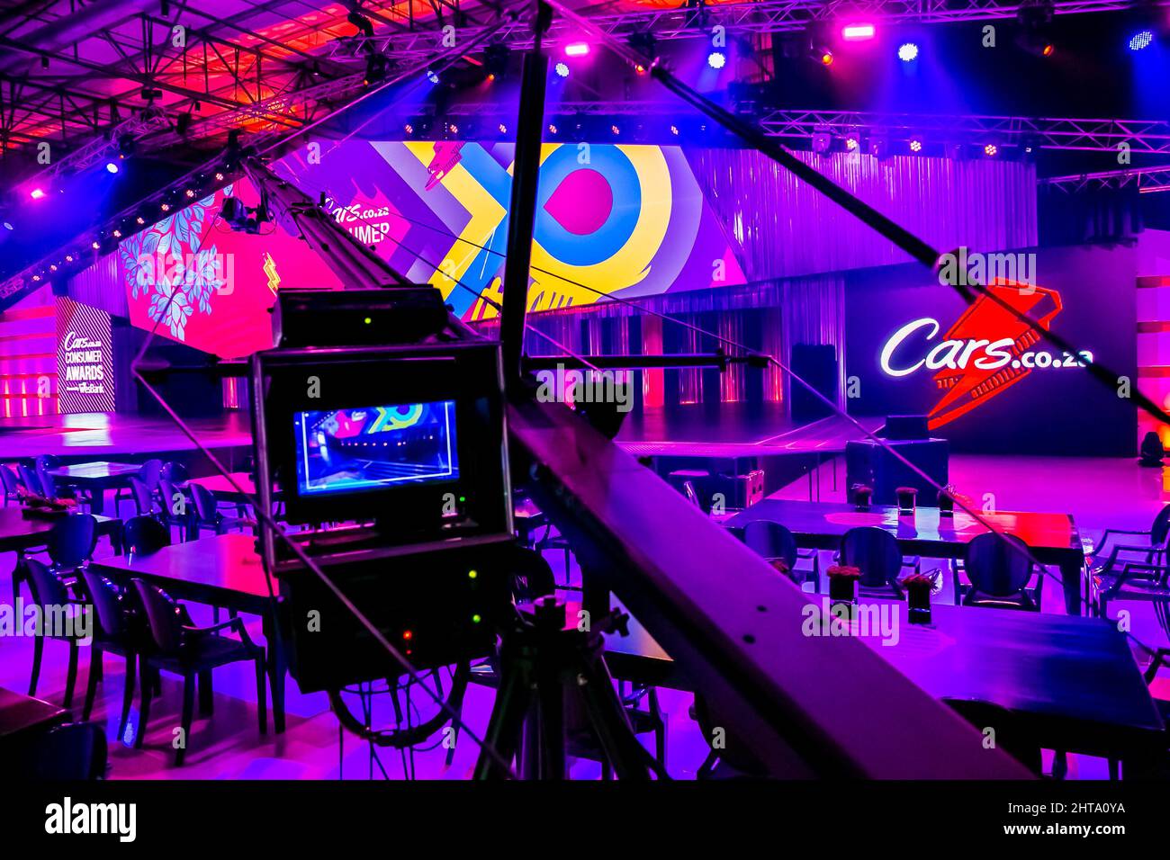 Stage and lighting setup at Cars.co.za Awards Event in Johannesburg