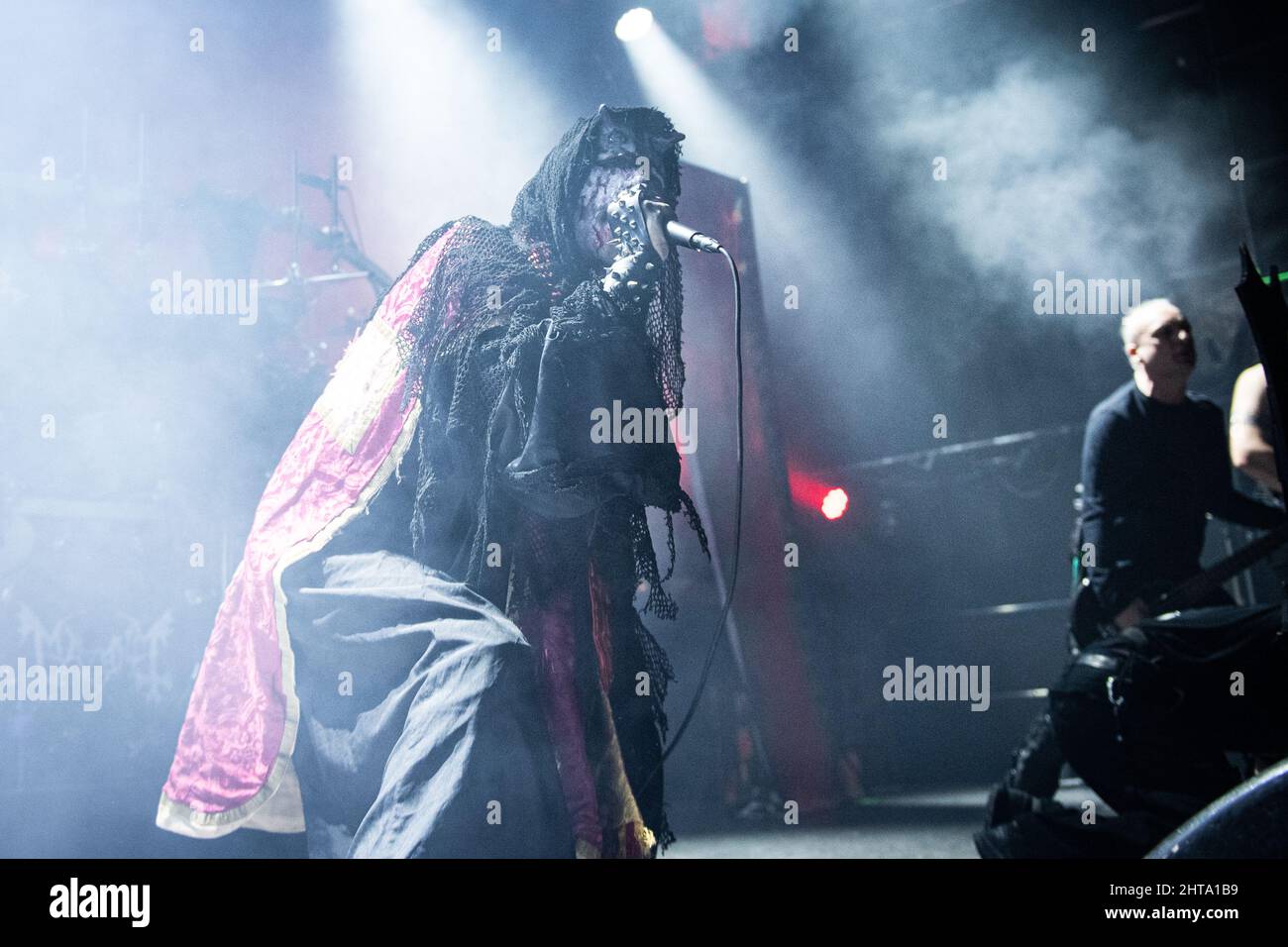 Oslo, Norway. 27th Feb, 2022. The Norwegian black metal band Mayhem  performs a live concert at Rockefeller in Oslo. Here vocalist Attila Csihar  is seen live on stage. (Photo Credit: Gonzales Photo/Alamy