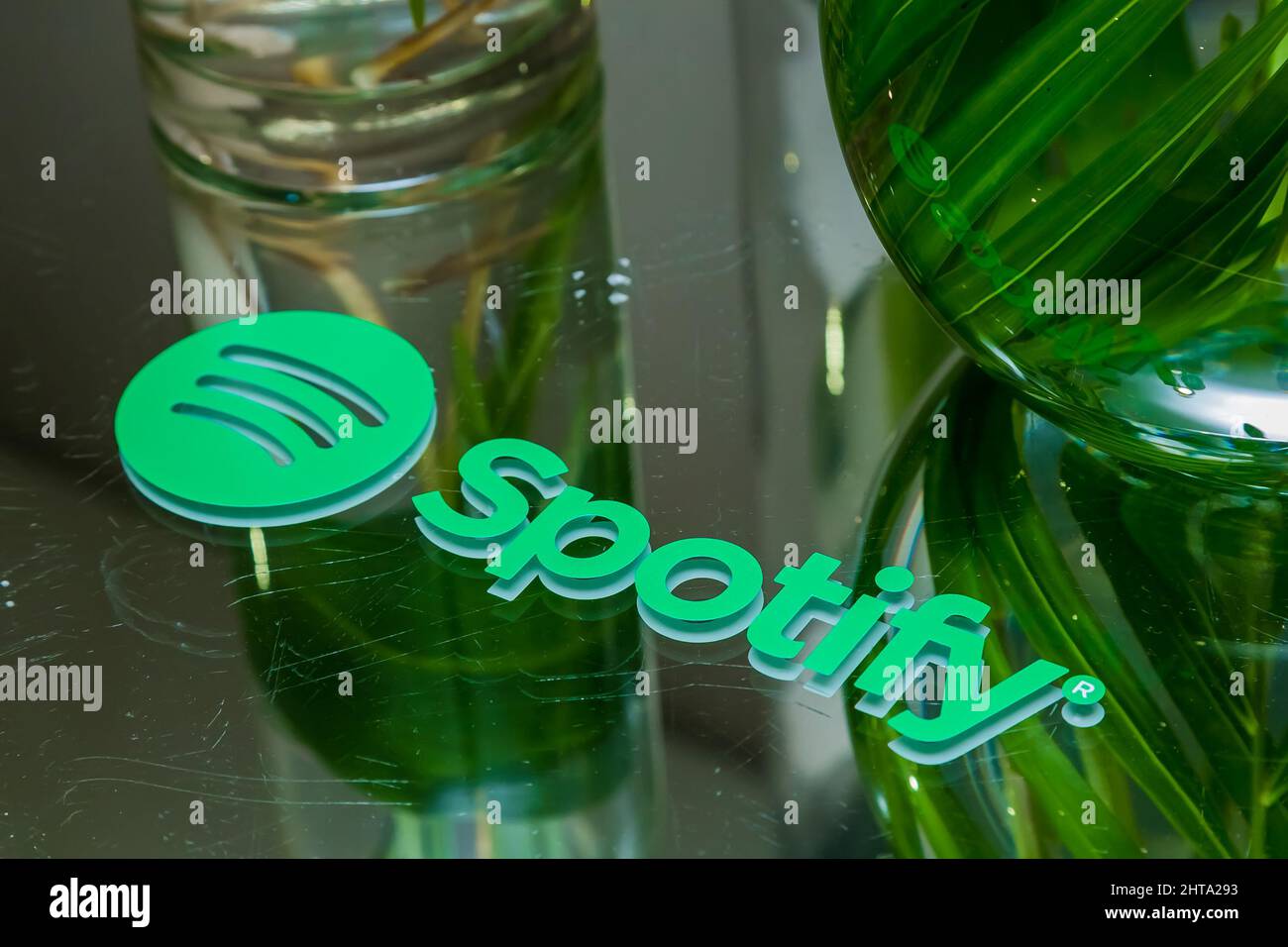 Spotify branded decor at the small events venue in Johannesburg, South