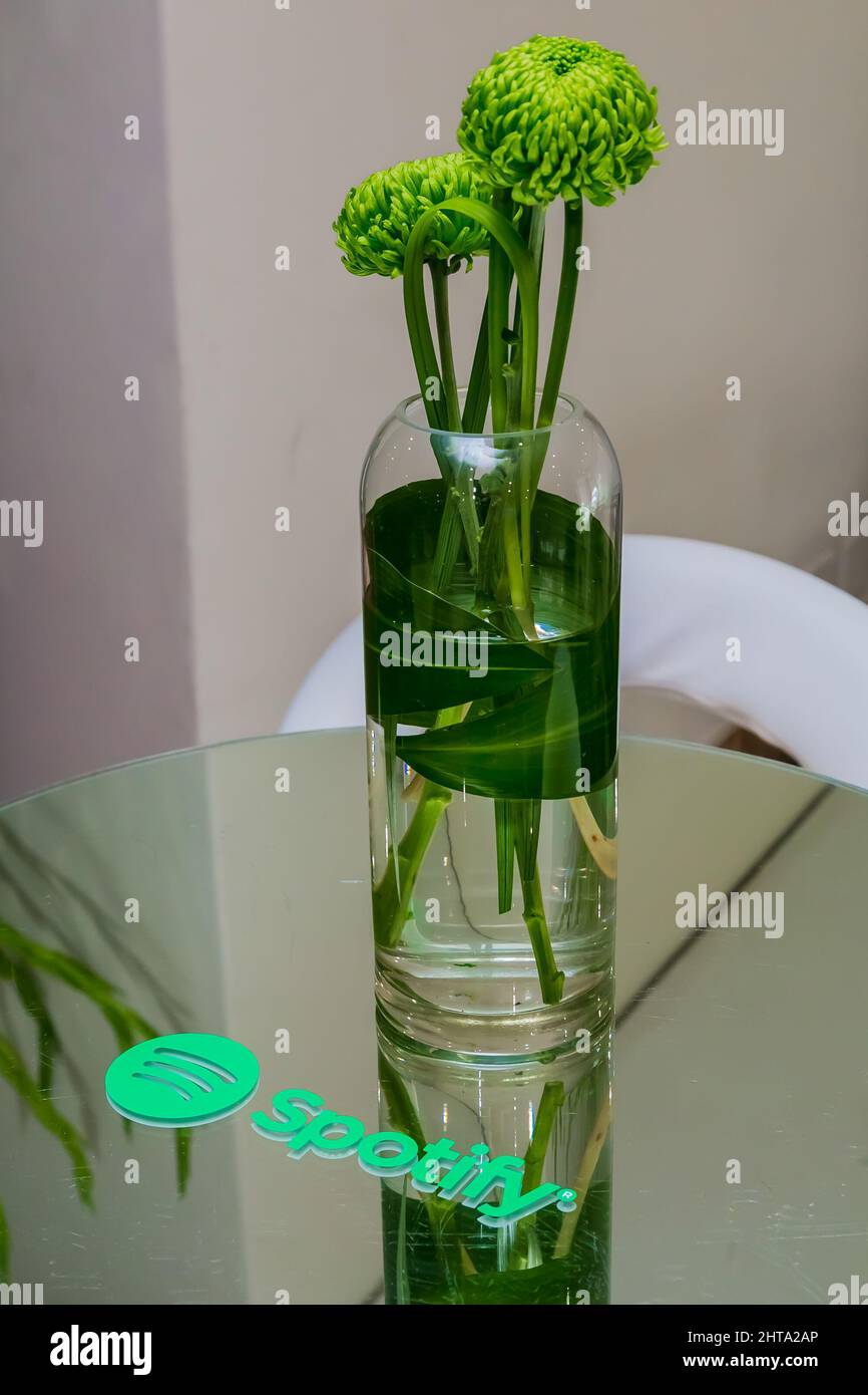 Spotify branded decor at the small events venue in Johannesburg, South