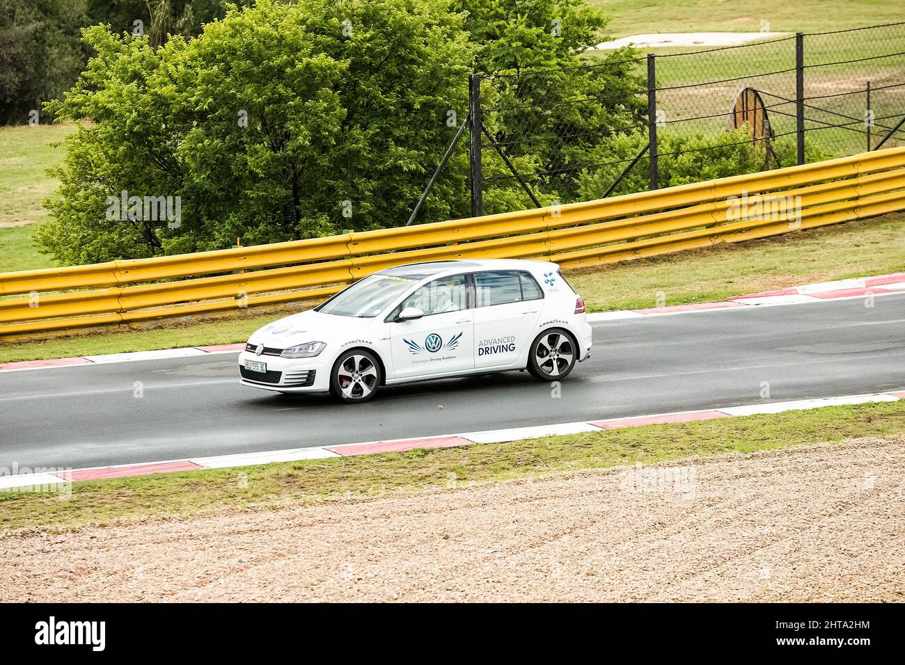 VW advanced driving instruction at Kyalami race track Stock Photo Alamy
