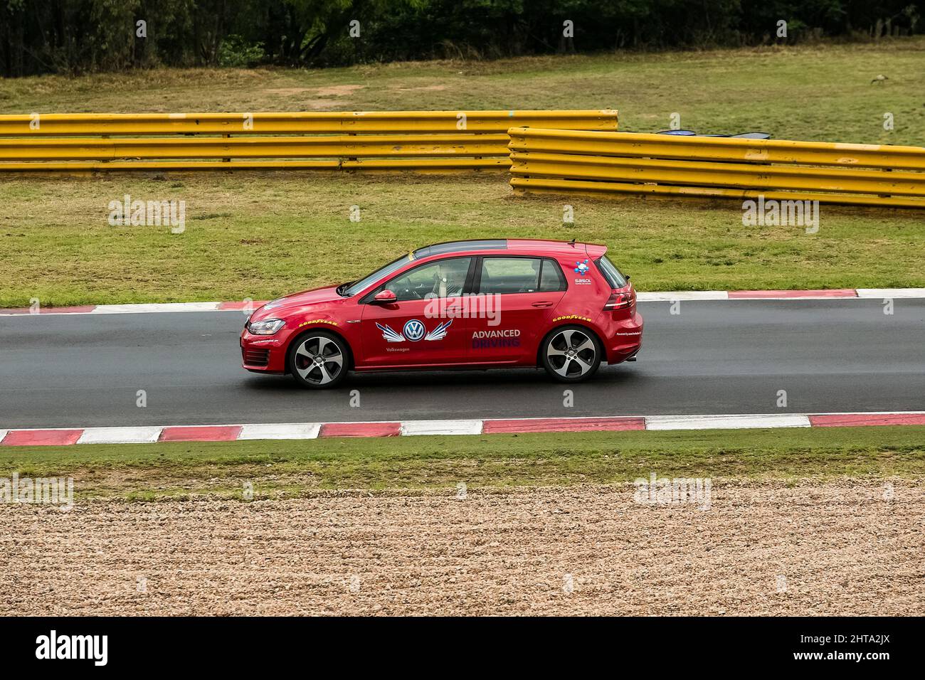 VW advanced driving instruction at Kyalami race track Stock Photo Alamy