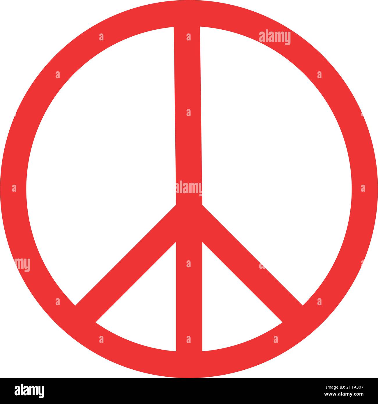 Red sign of pacifism on a white background - Vector illustration Stock ...