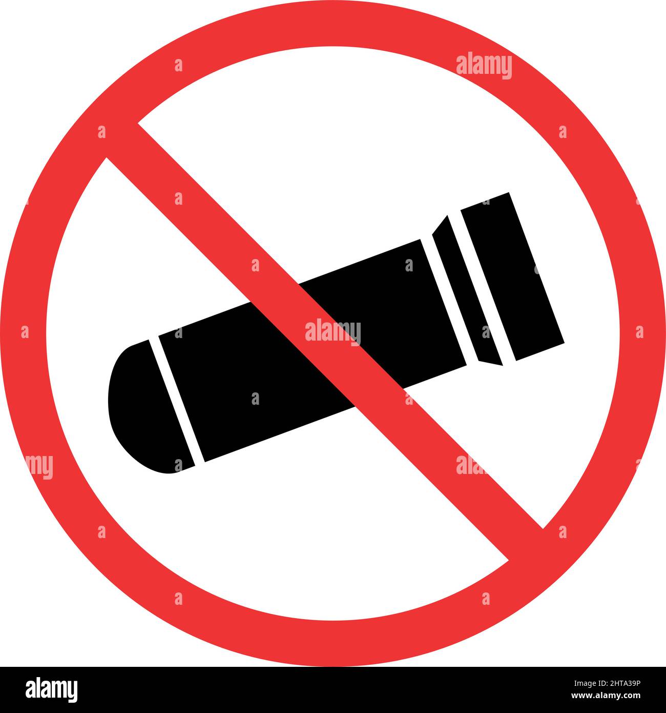 Red sign NO TO NUCLEAR ATTACK on a white background - Vector illustration Stock Vector