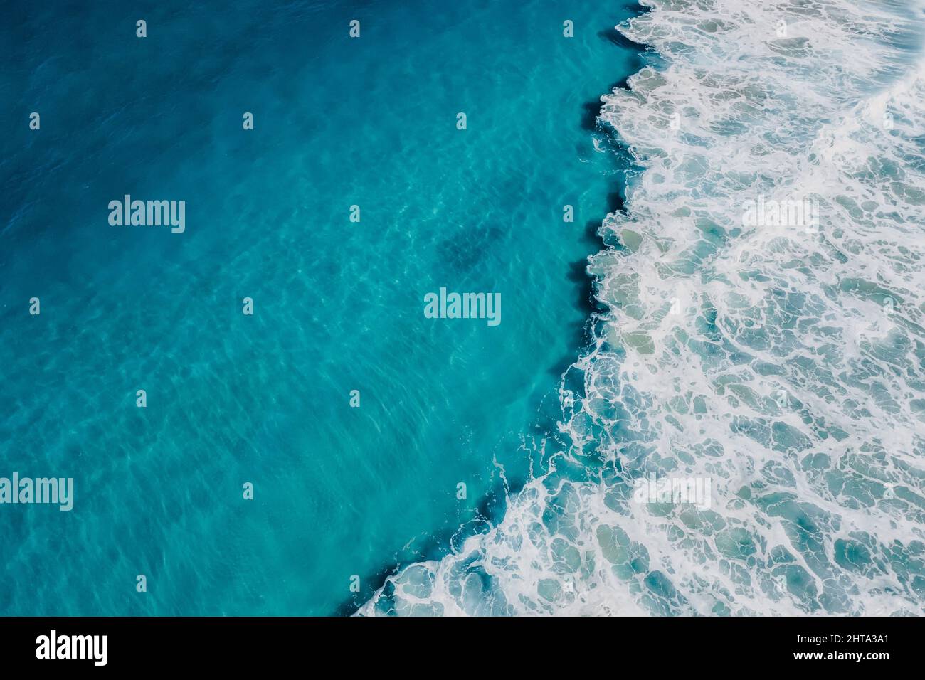 Top view of blue ocean water and wave, aerial view Stock Photo - Alamy