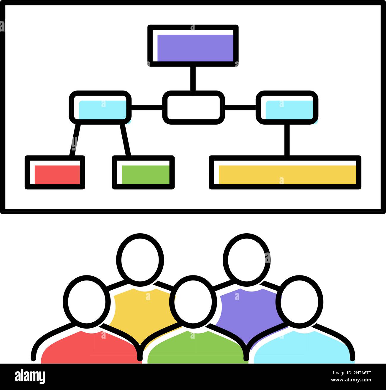 meeting market research color icon vector illustration Stock Vector ...
