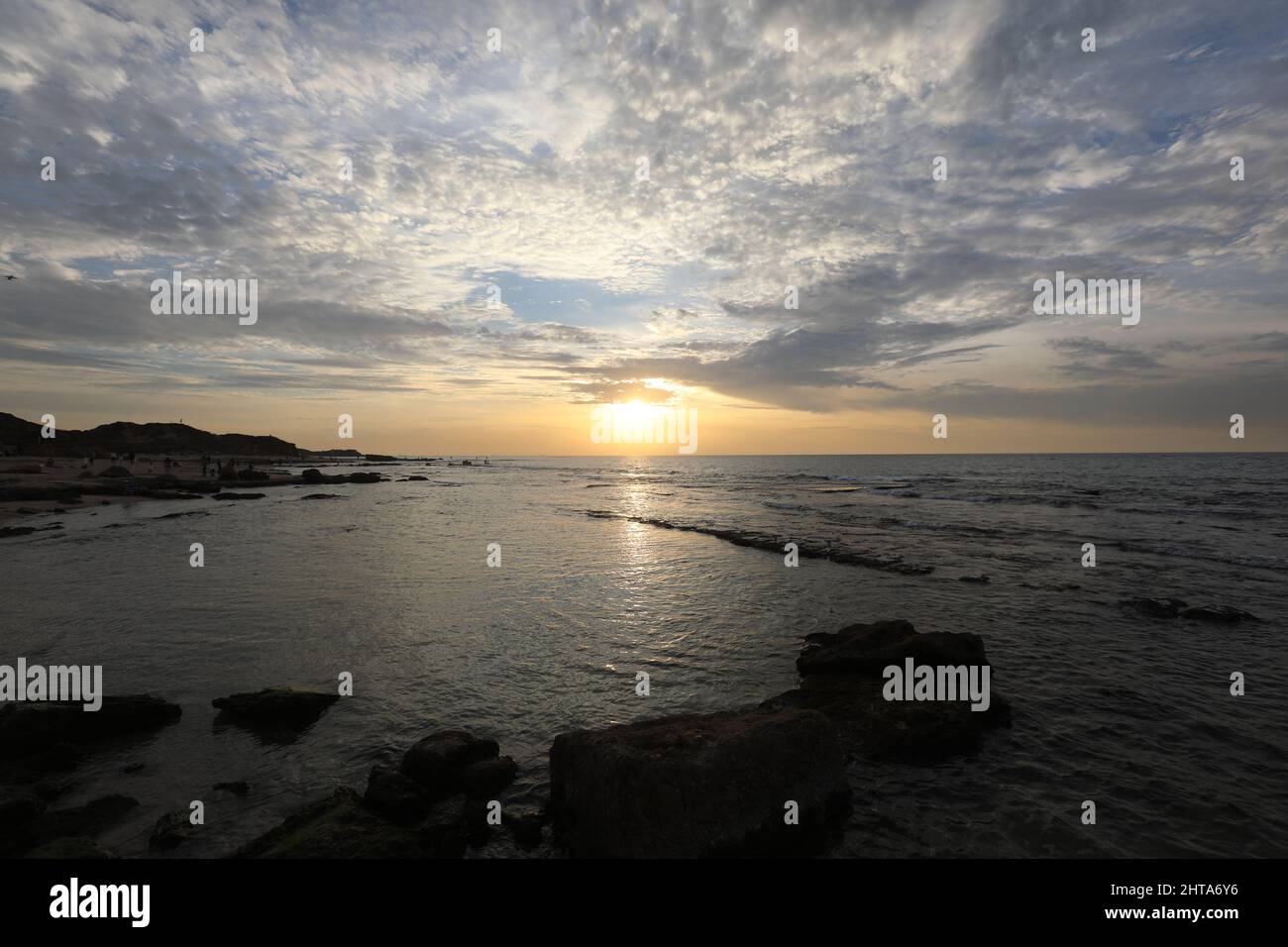 sunset in the evening over the sea High quality Stock Photo - Alamy