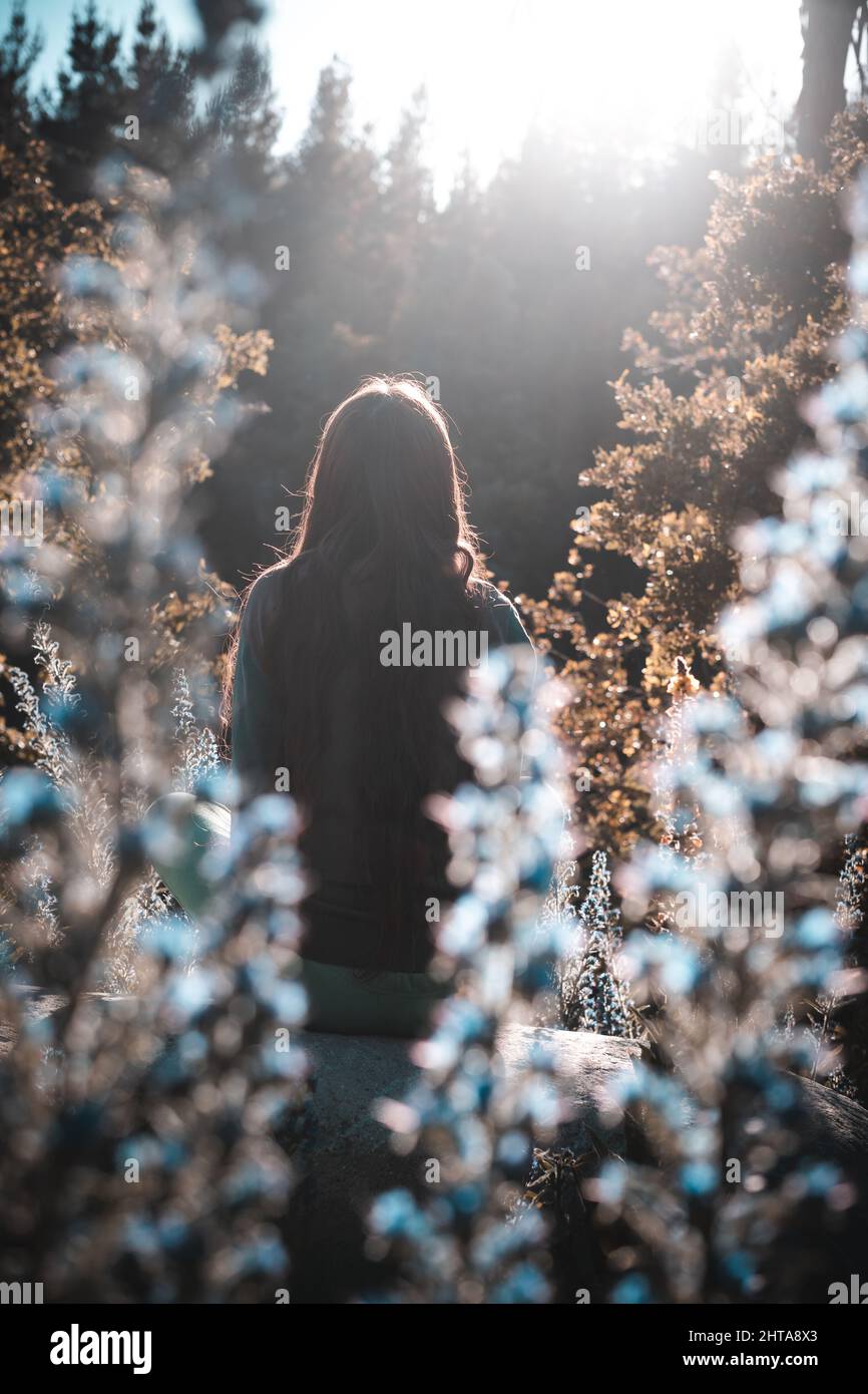 Closeup of a girl from behind in the park Stock Photo - Alamy