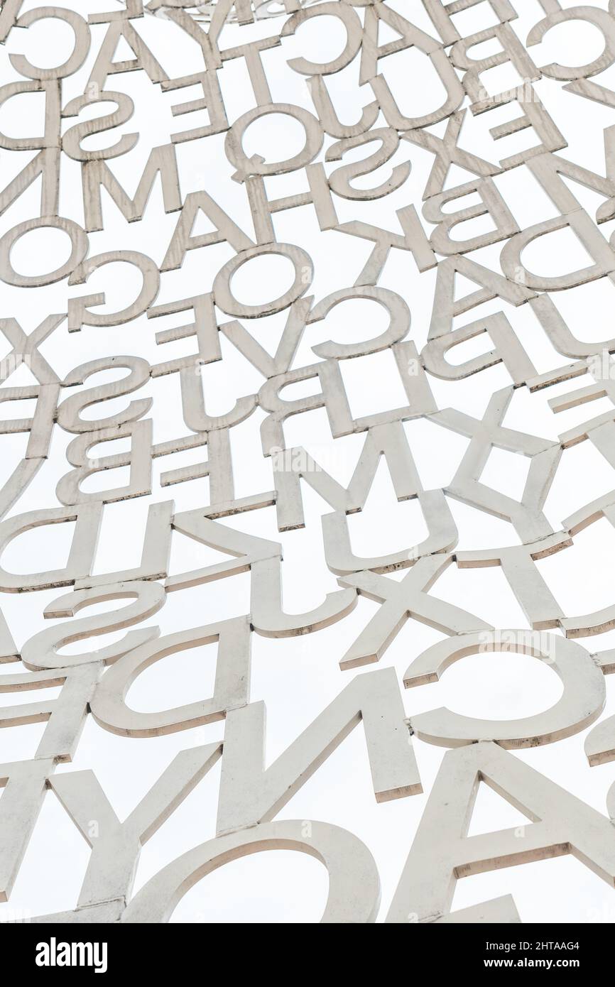 Letters in the sculpture El Alma del Ebro at International Exhibition