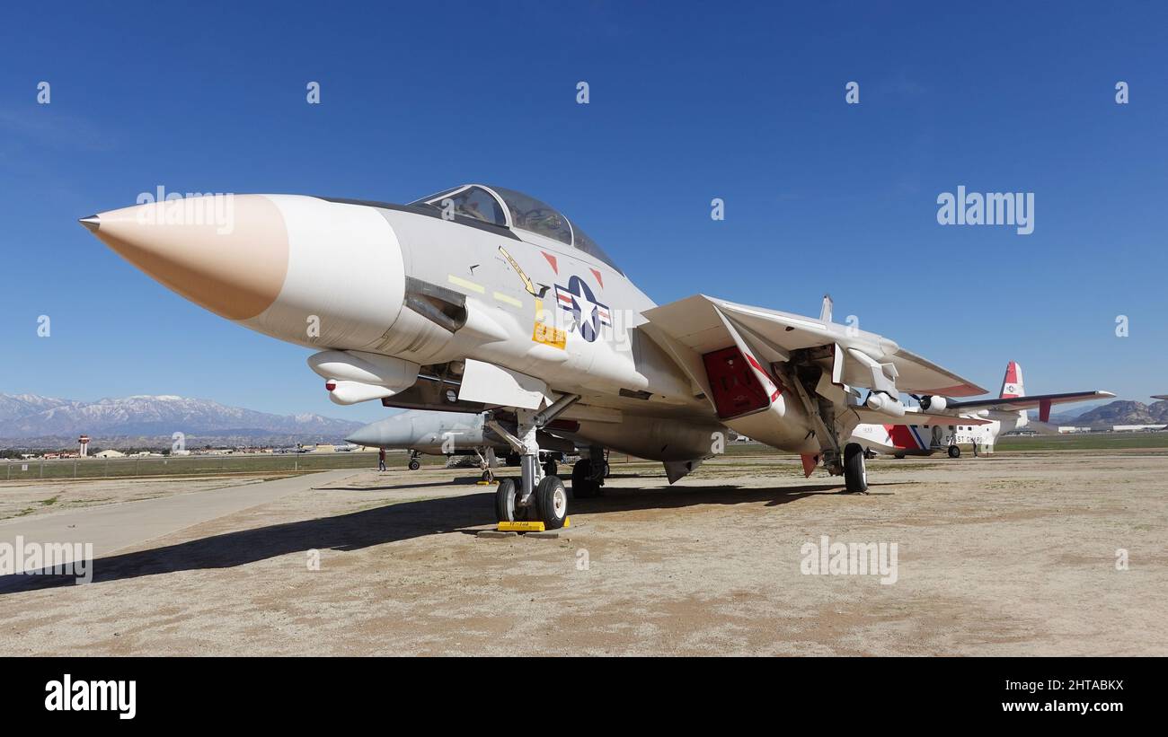 Grumman F 14 Tomcat jet fighter at the March Field Museum. Stock Photo