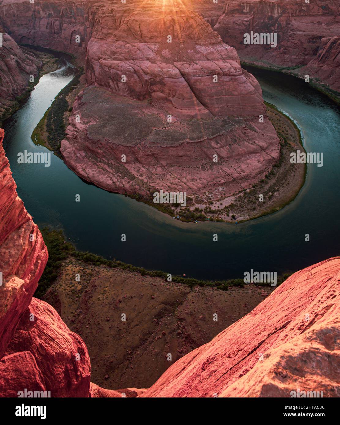 Red rock canyon desert. Horseshoe Bend, Page, Arizona. Horse Shoe Bend