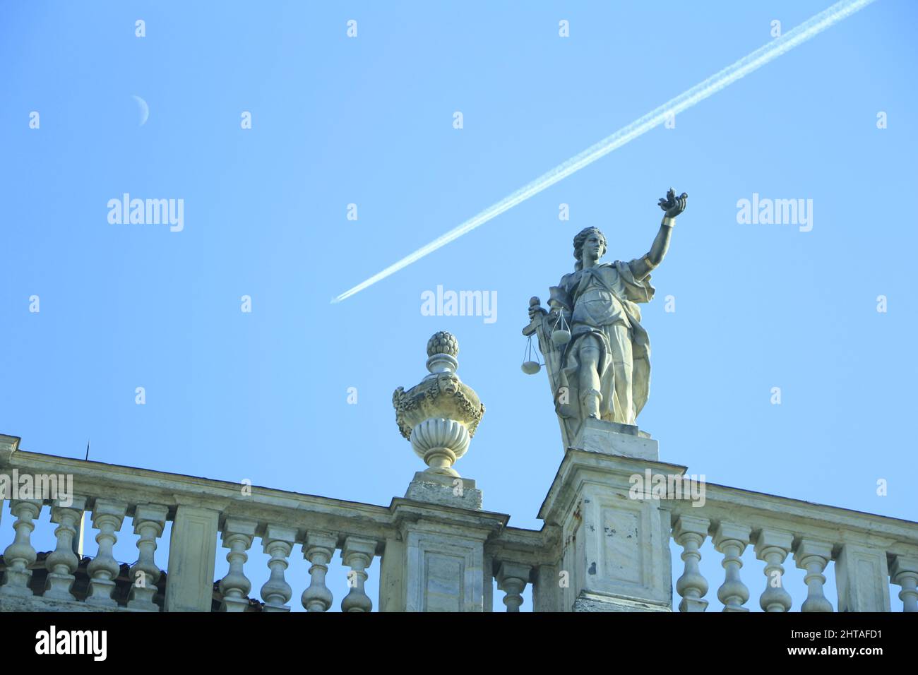 Scenic view of a human figure at the Royal Palace of Turin in Italy