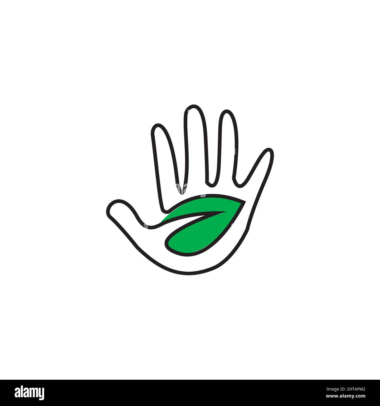 Hand leaf logo design vector template Stock Vector