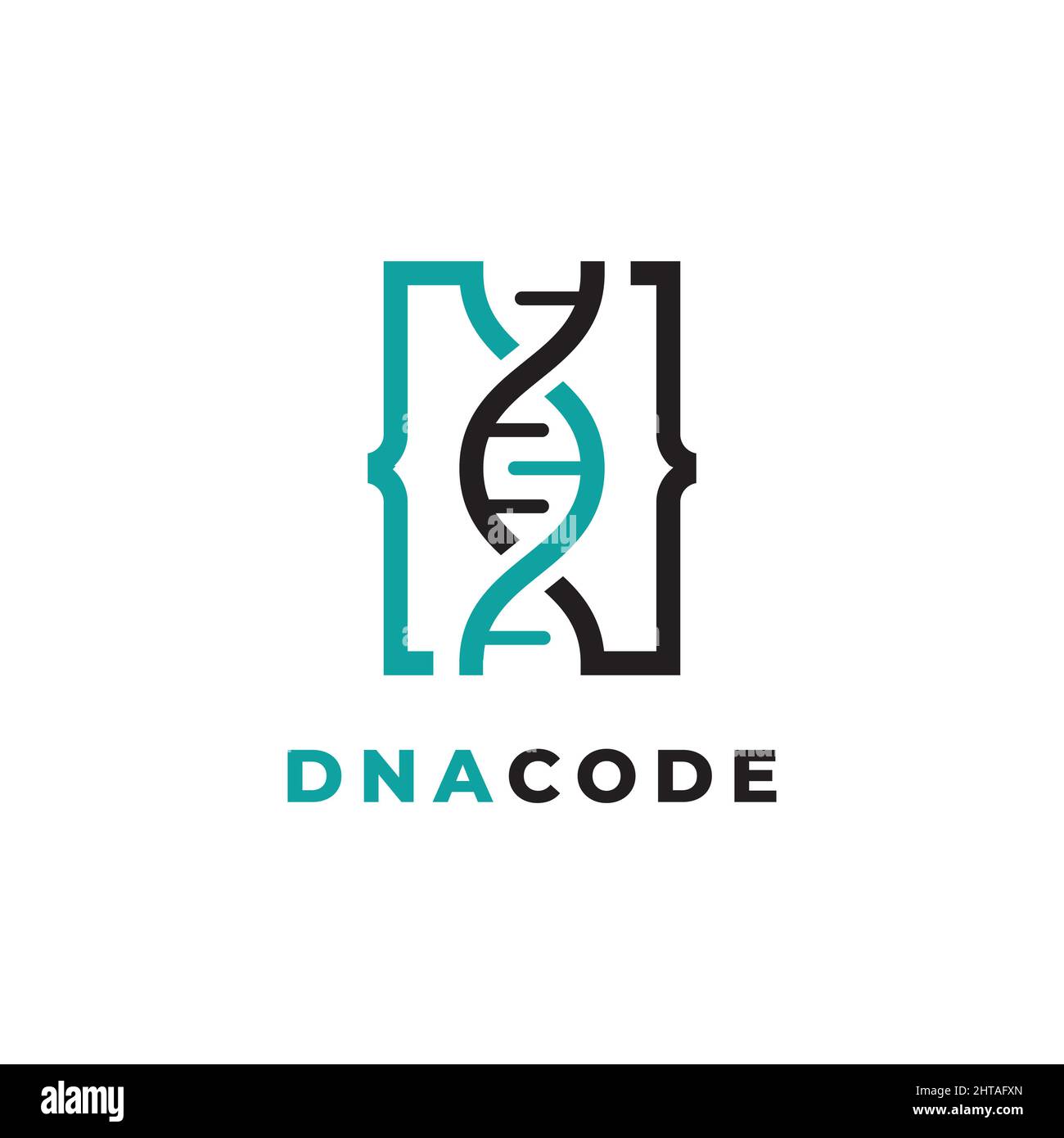 Dna code logo design symbol illustration vector template Stock Vector