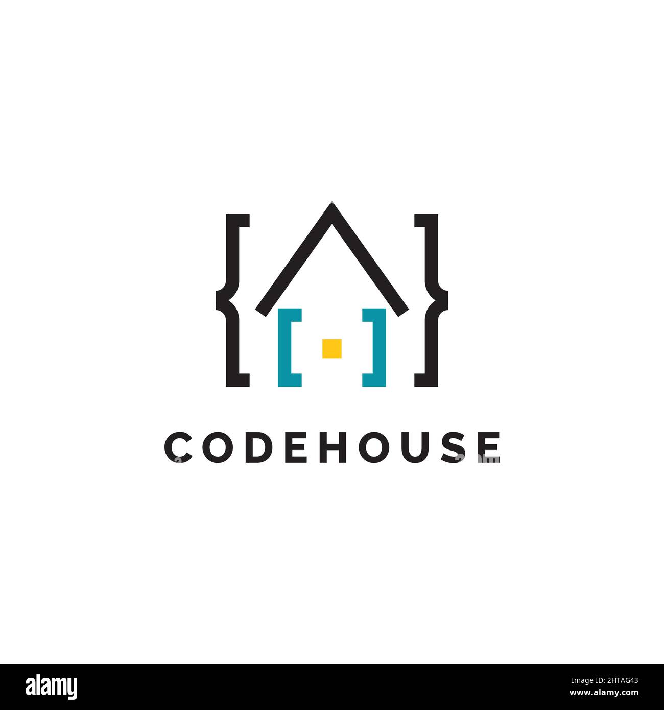 Code house logo design illustration symbol vector template Stock Vector
