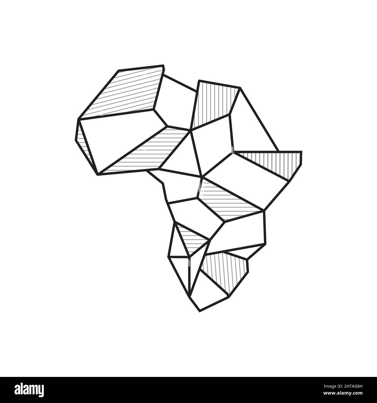Africa stone logo design illustration vector template Stock Vector