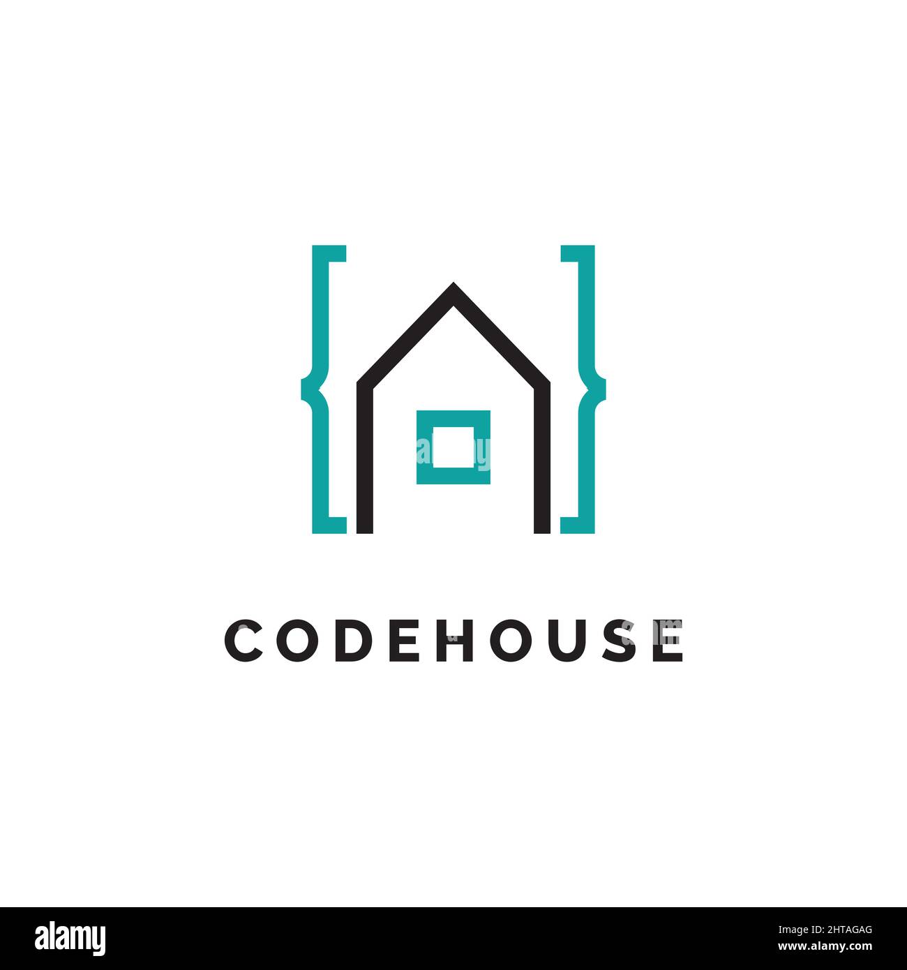 Code house logo design illustration symbol vector template Stock Vector