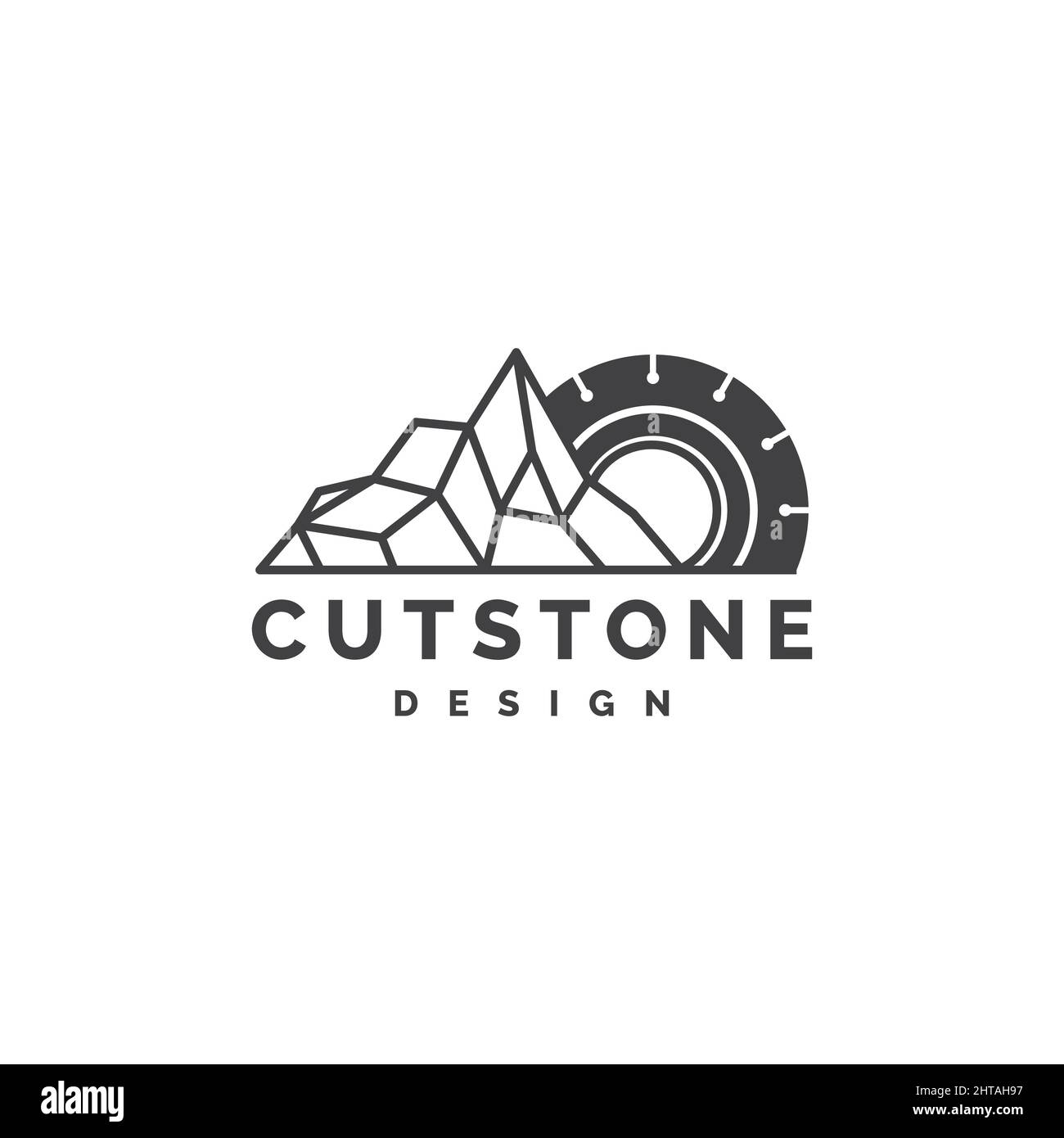 Cutting stone logo design illustration vector template Stock Vector