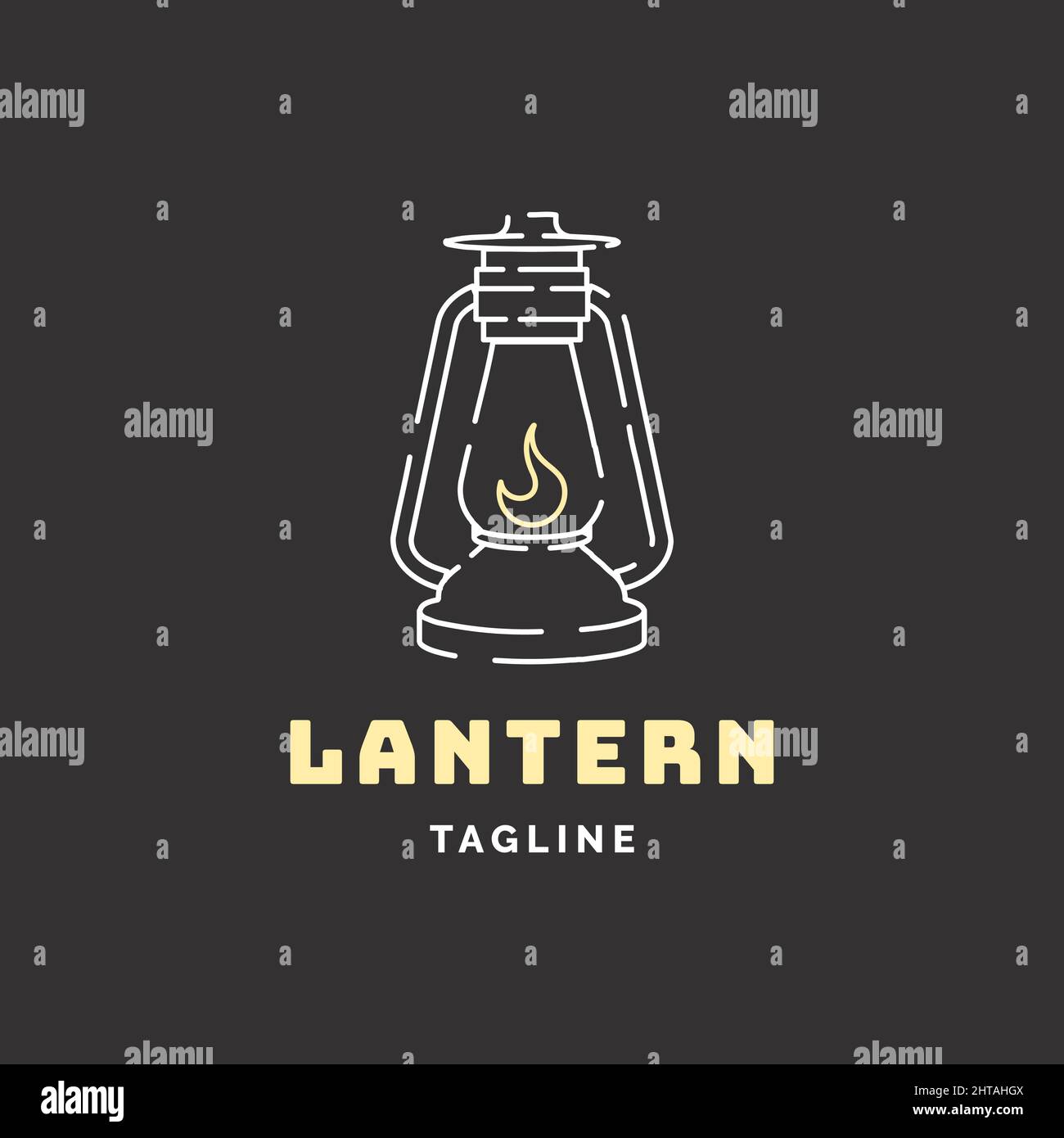 Lantern logo design illustration vector template Stock Vector