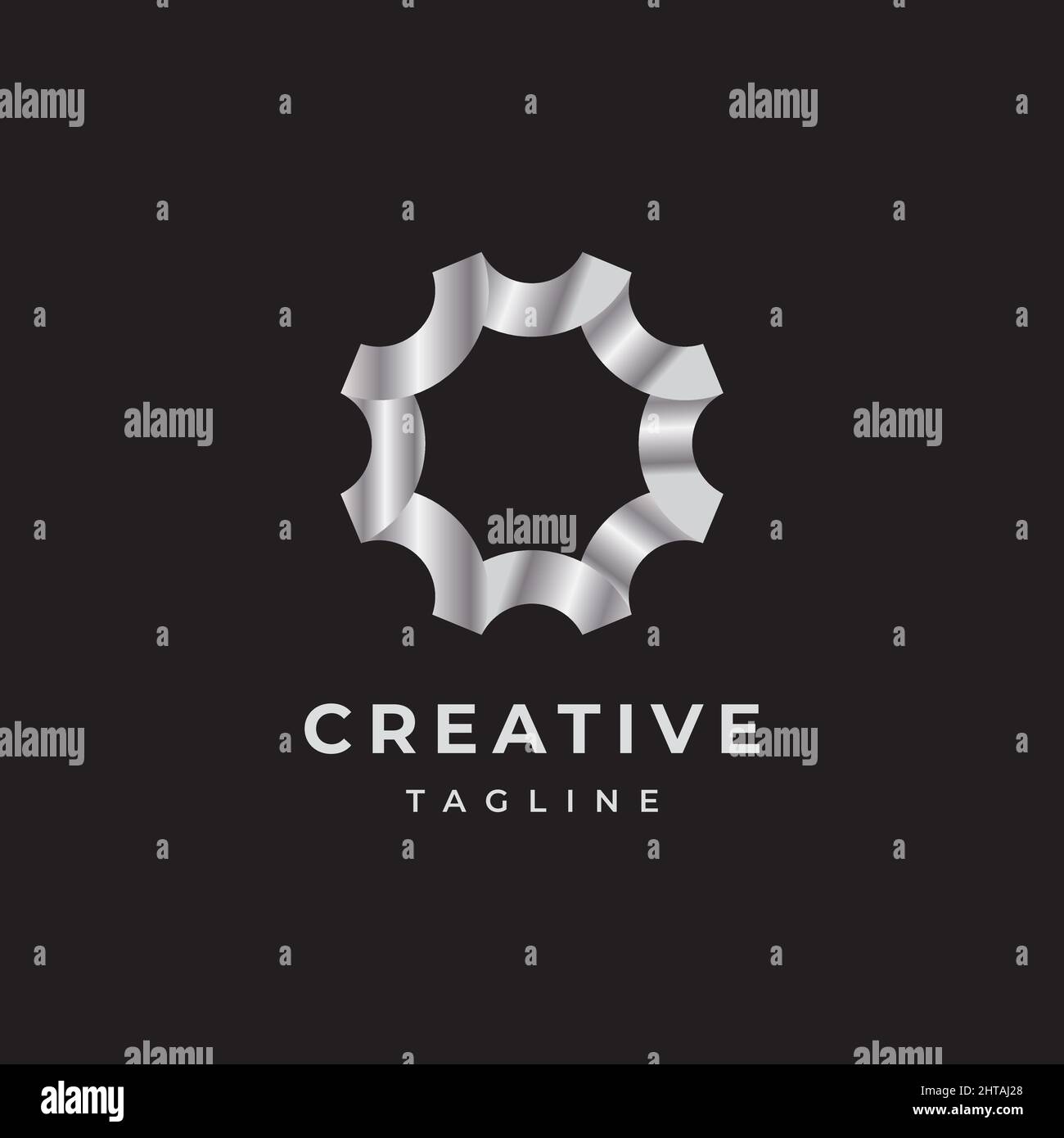 Steel gear logo design illustration vector template Stock Vector