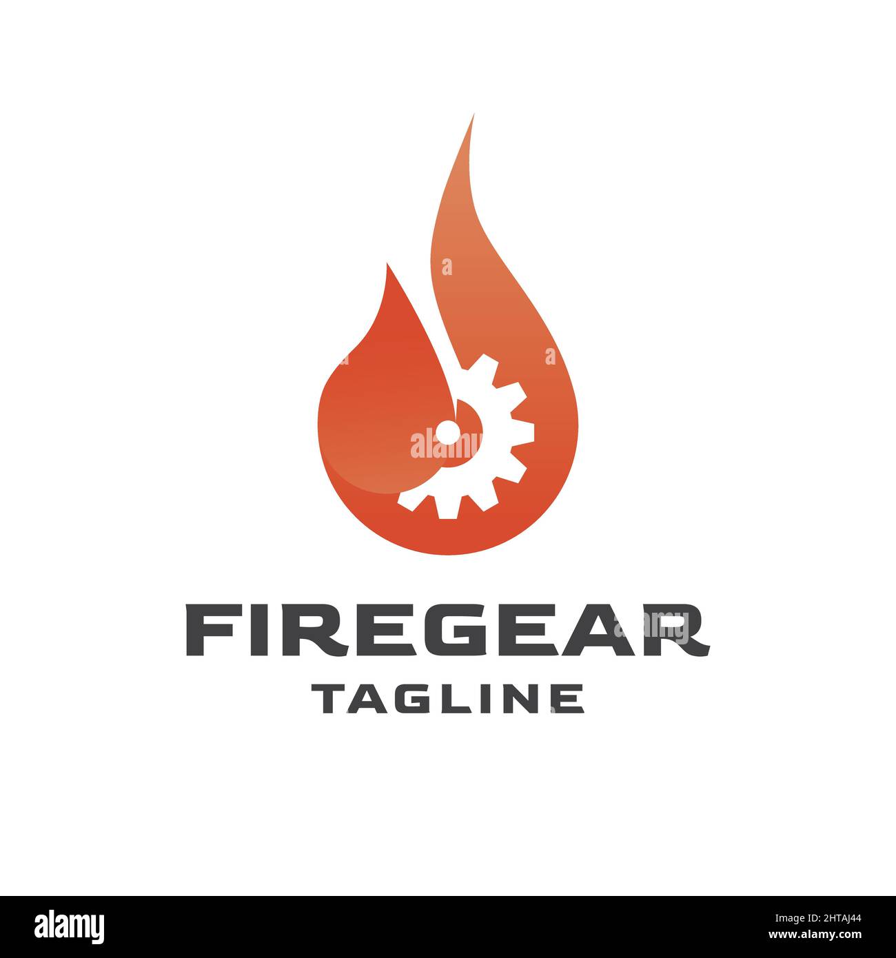 Gear fire logo design inspiration vector template Stock Vector