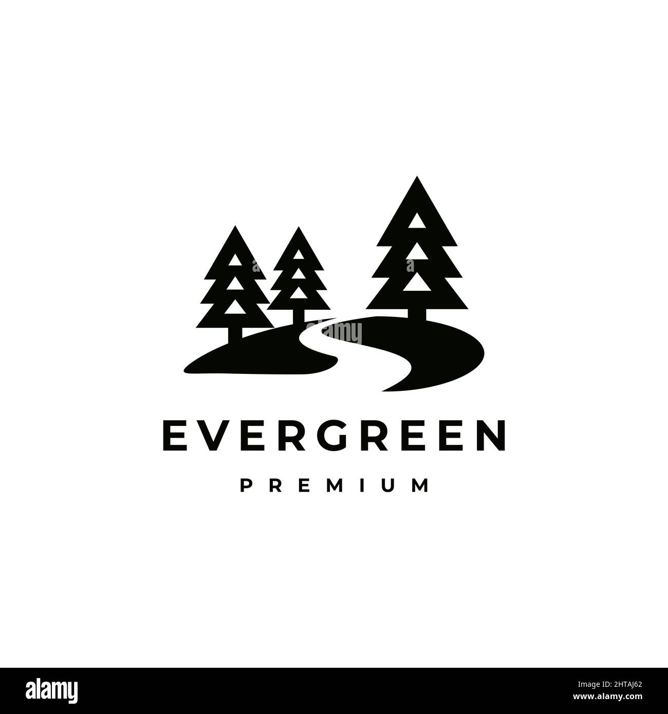 Evergreen logo design illustration vector template Stock Vector