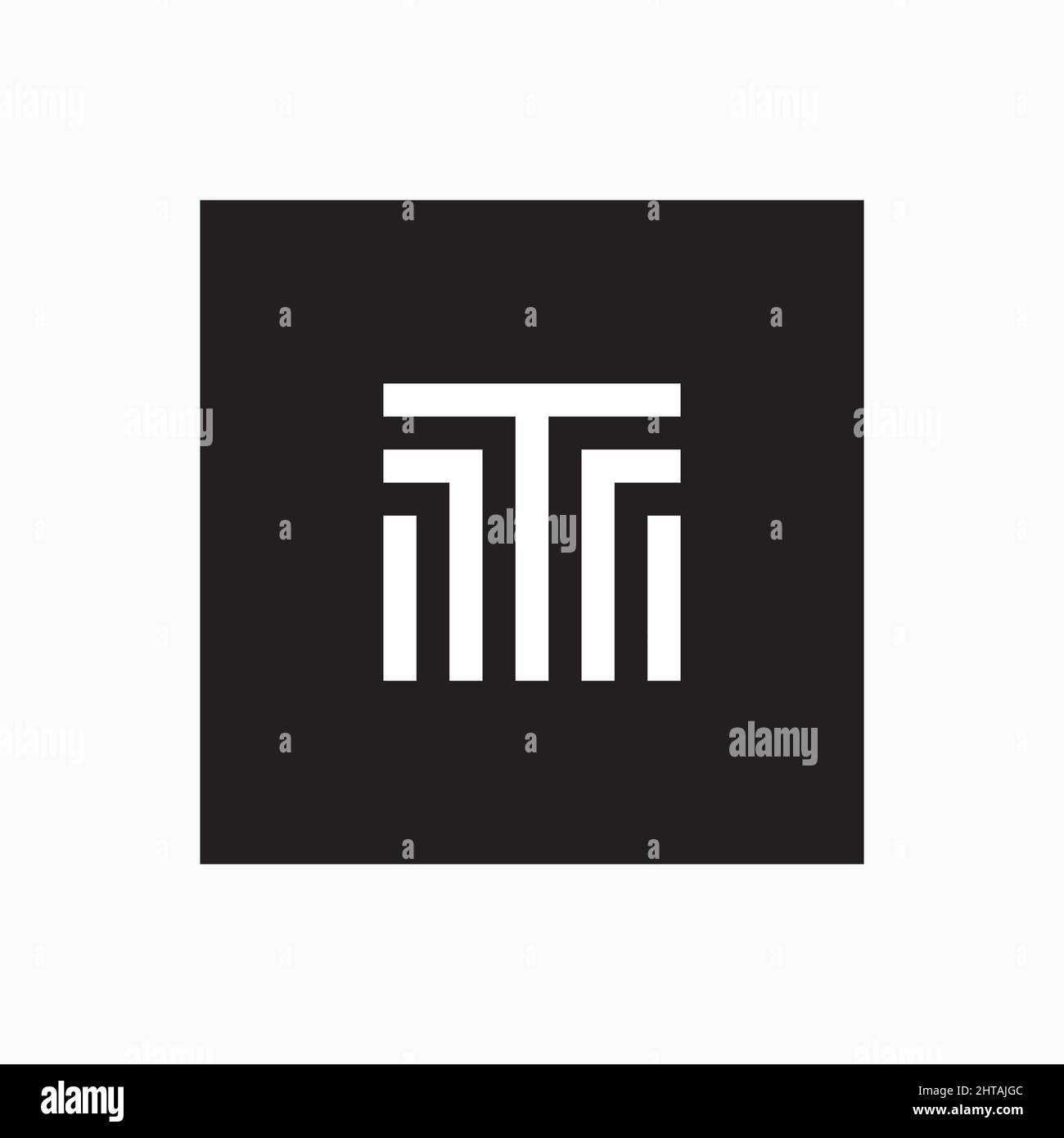 Monogram letter T square logo design inspiration vector template Stock Vector