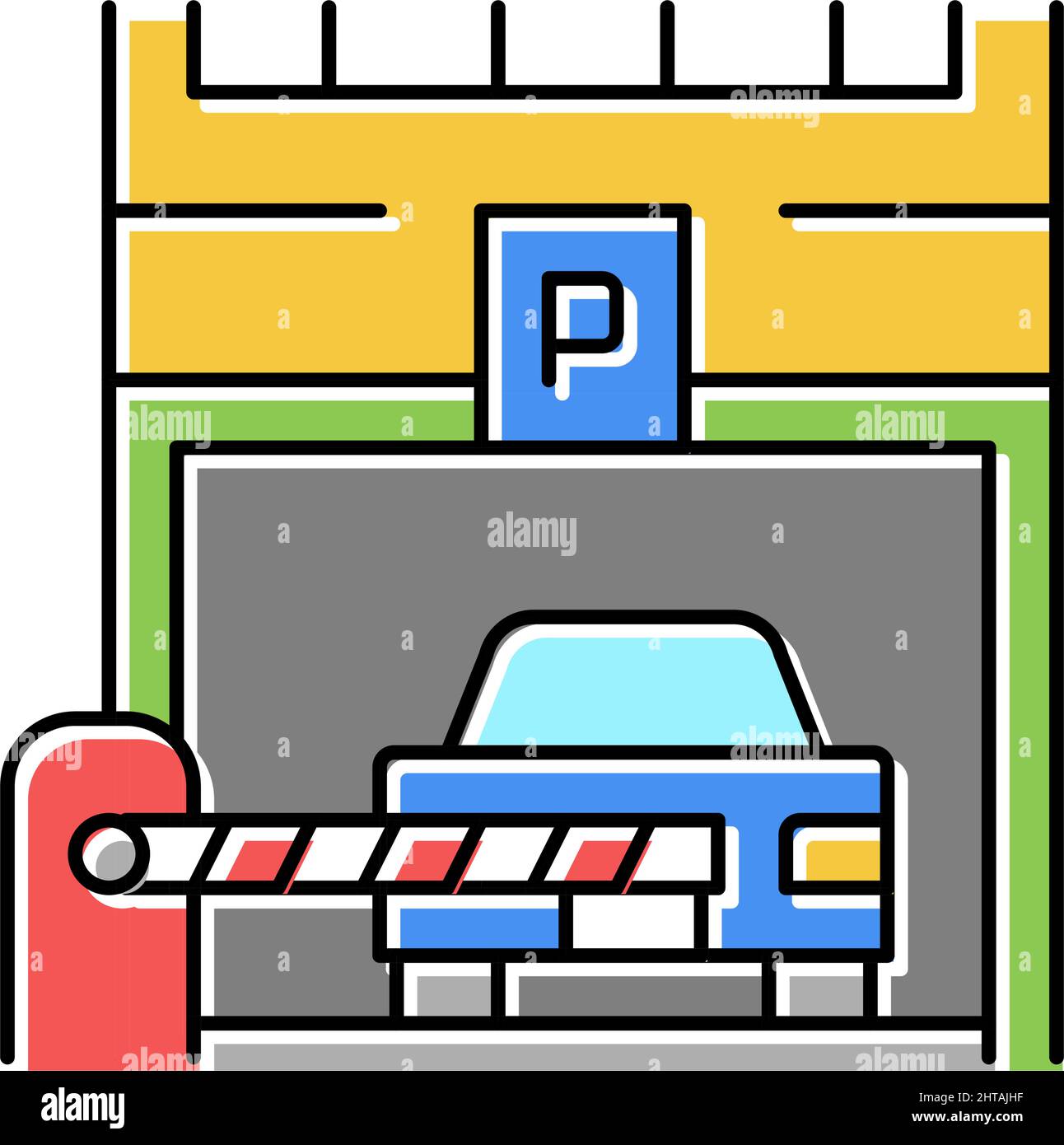barrier of parking color icon vector illustration Stock Vector Image ...